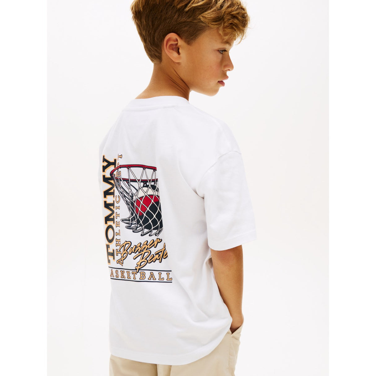 Tommy Hilfiger White Basketball Graphic T-Shirt