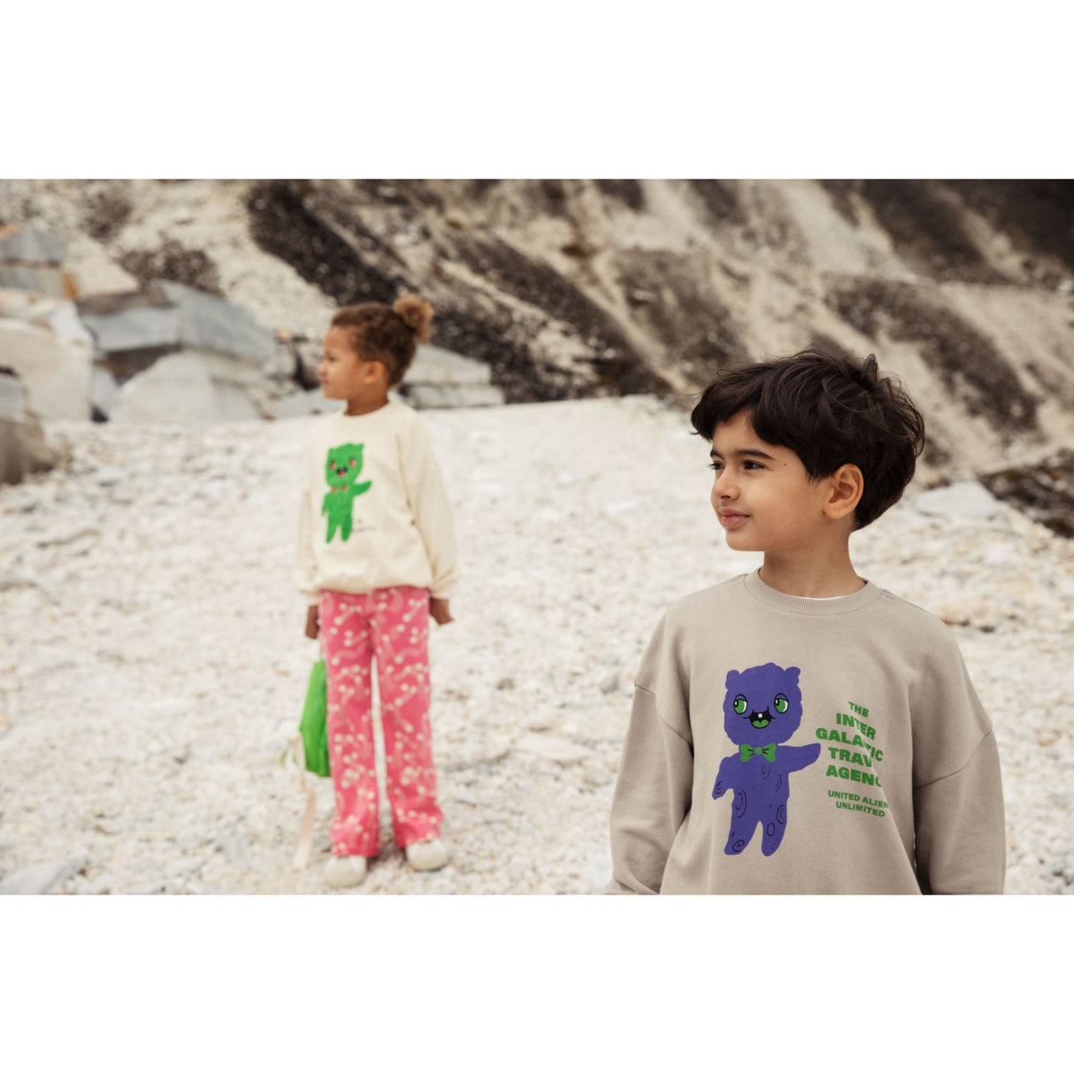 Mini Rodini Off-white Alien Chenille Sweatshirt