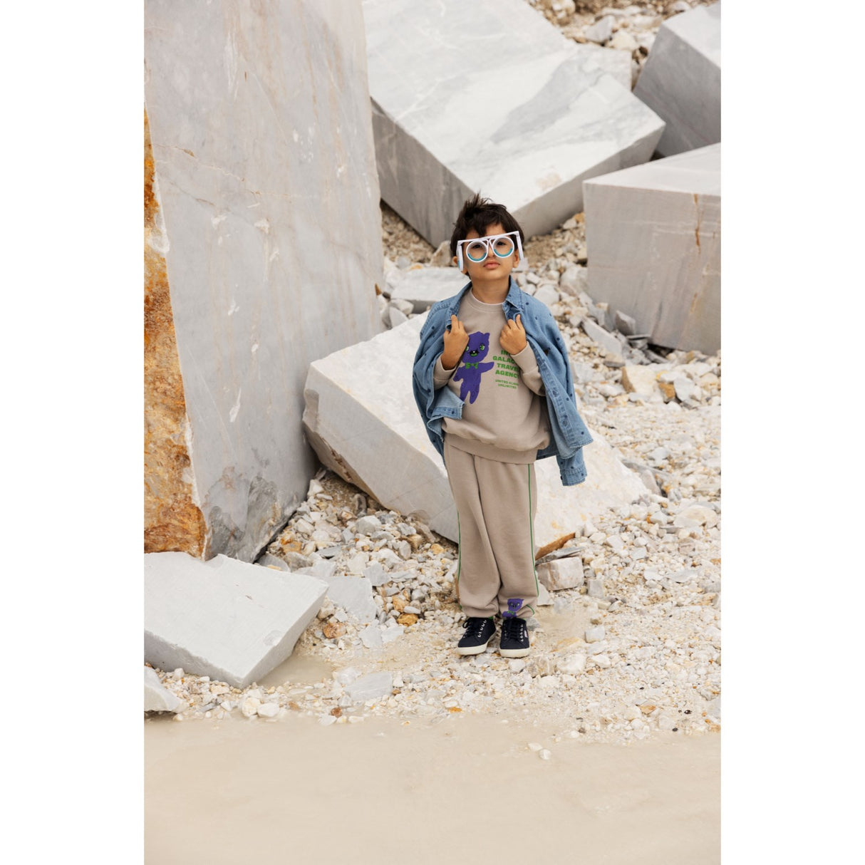 Mini Rodini Blue Lw Denim Dots AOP Ls Shirt