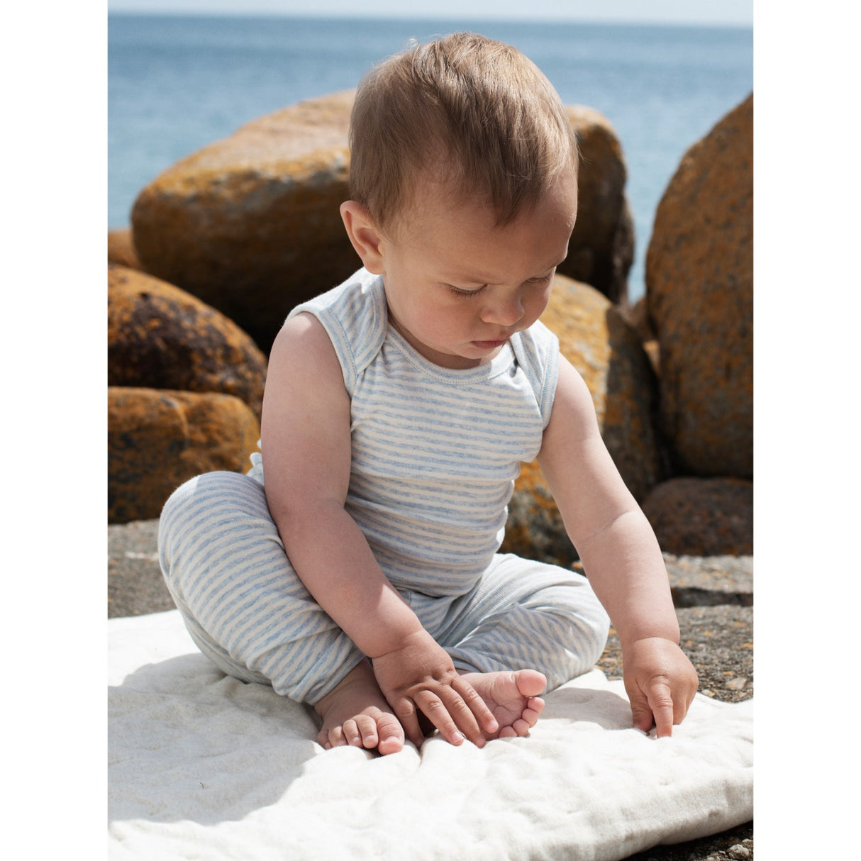 Serendipity Mist/Offwhite Baby Leggings Stripe