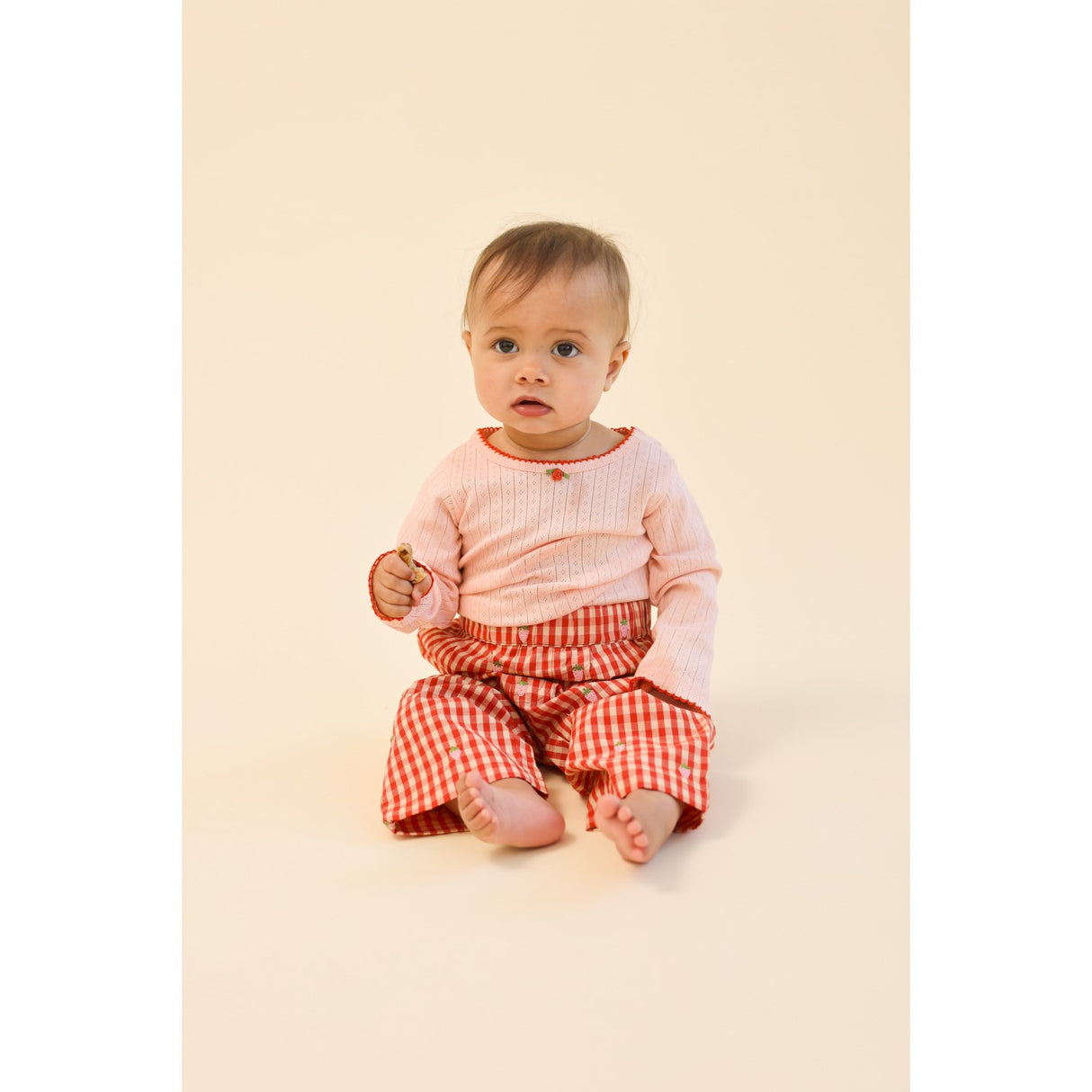 Flöss Red-pink Berry Gingham Molly Pineberry Pants