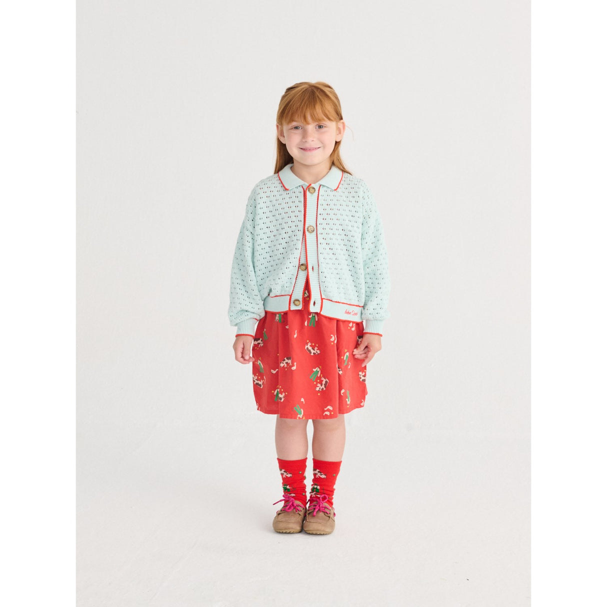 Bobo Choses Red Farm Adventure All Over Woven Dress