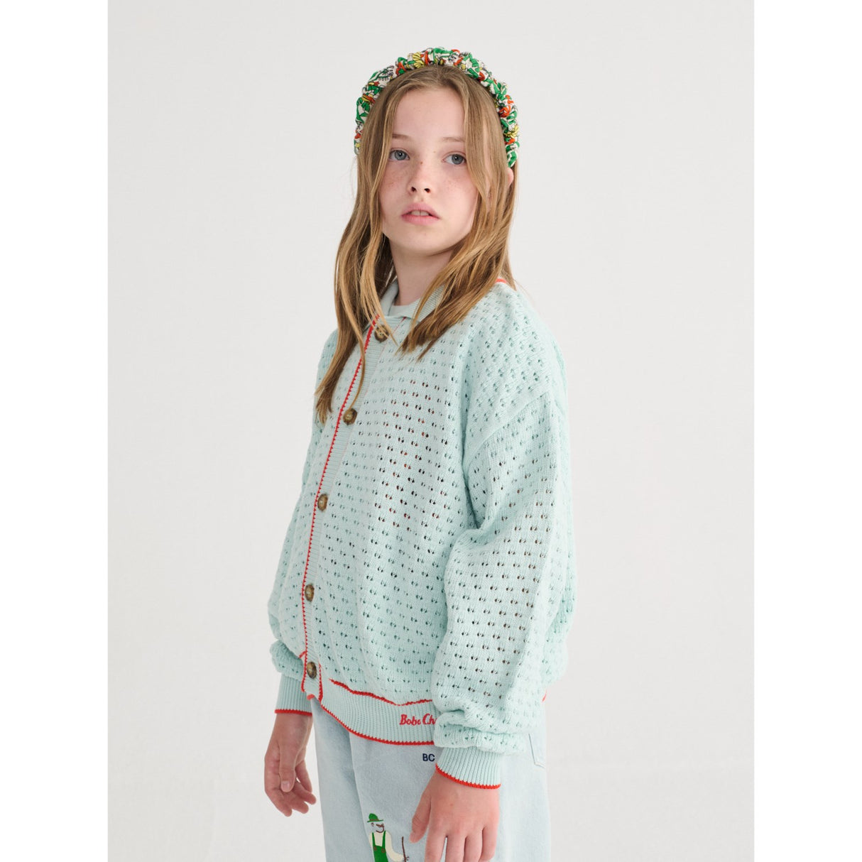 Bobo Choses Light Blue Bc Openwork Cardigan