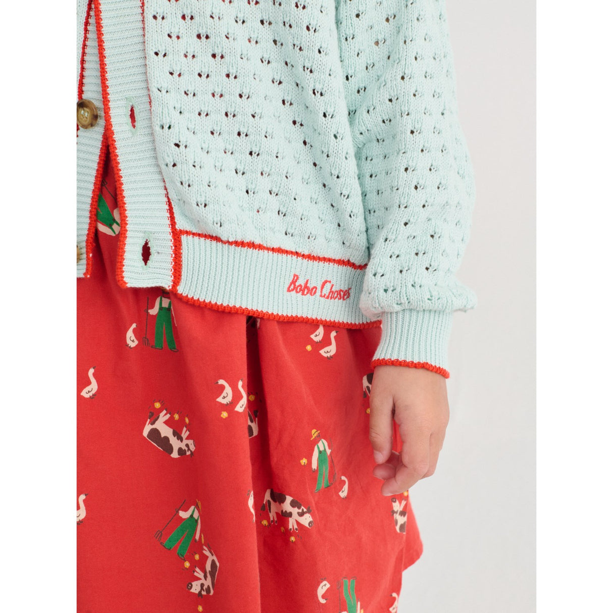 Bobo Choses Light Blue Bc Openwork Cardigan