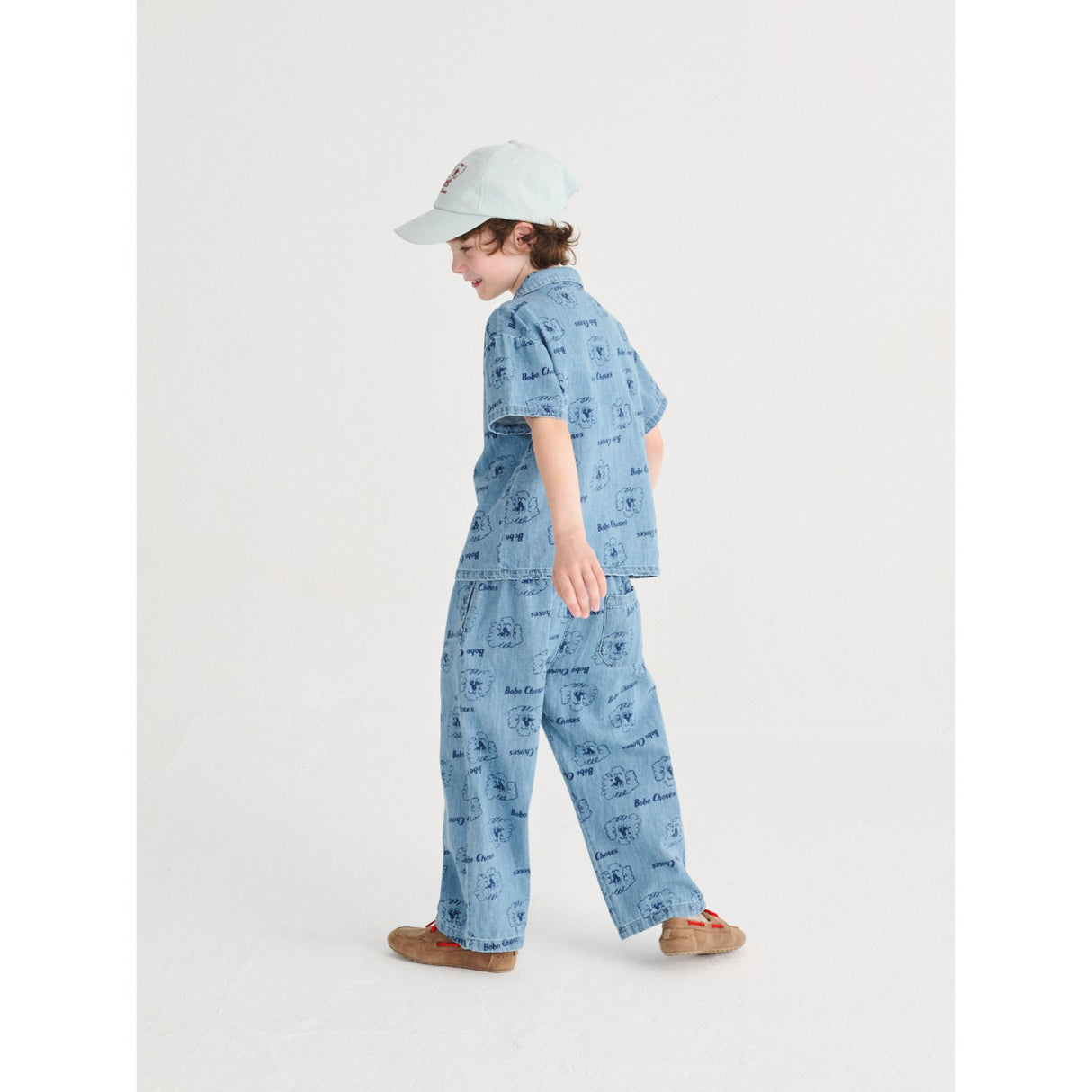 Bobo Choses Prussian Blue Pickles The Dog All Over Light Denim Pants