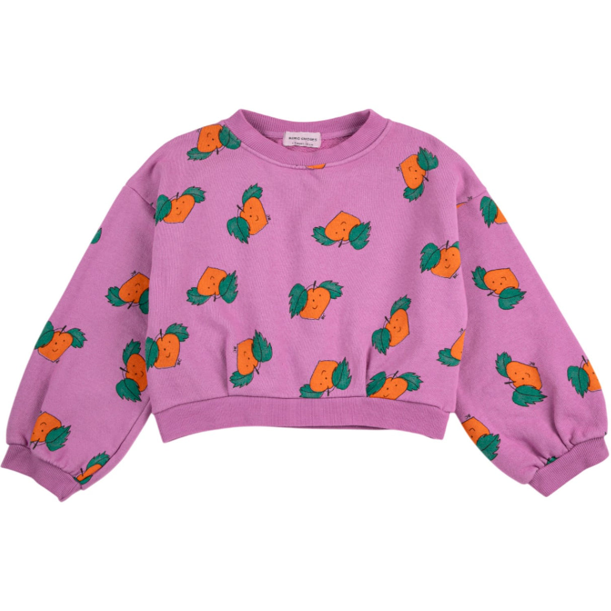 Bobo Choses Purple Tangerine All Over Cropped Sweatshirt