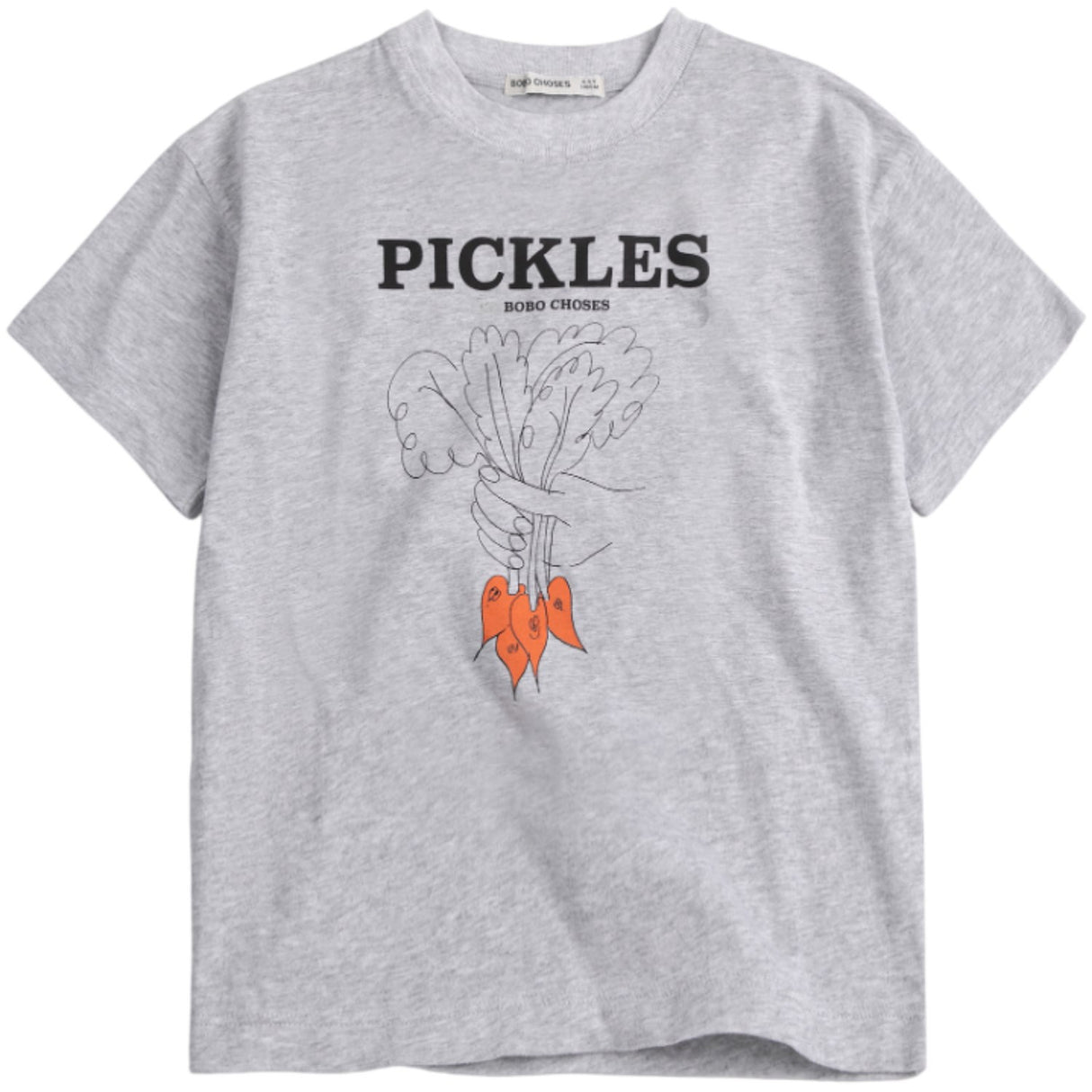 Bobo Choses Heather Grey Bunch Of Vegetables T-Shirt
