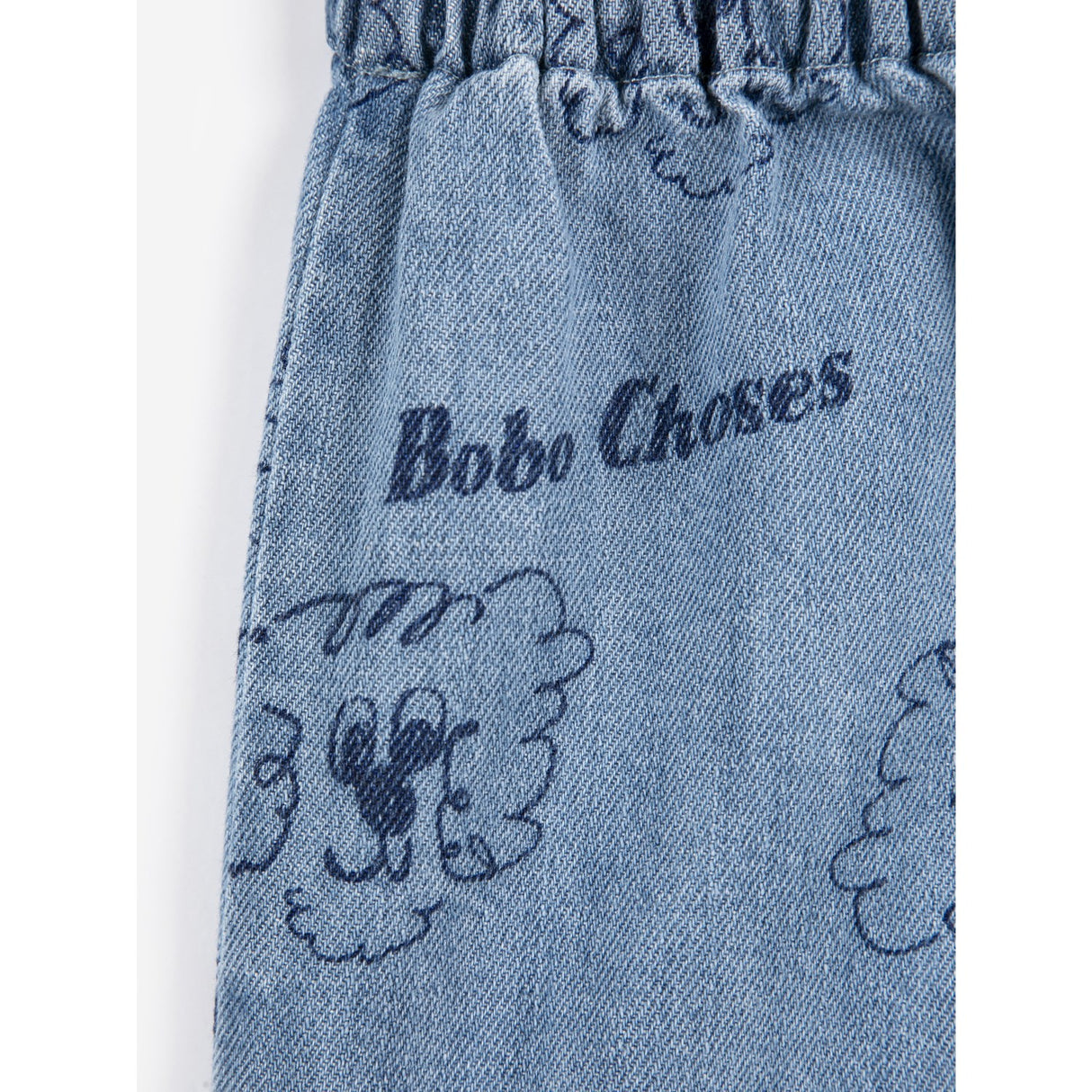 Bobo Choses Prussian Blue Pickles The Dog All Over Denim Short