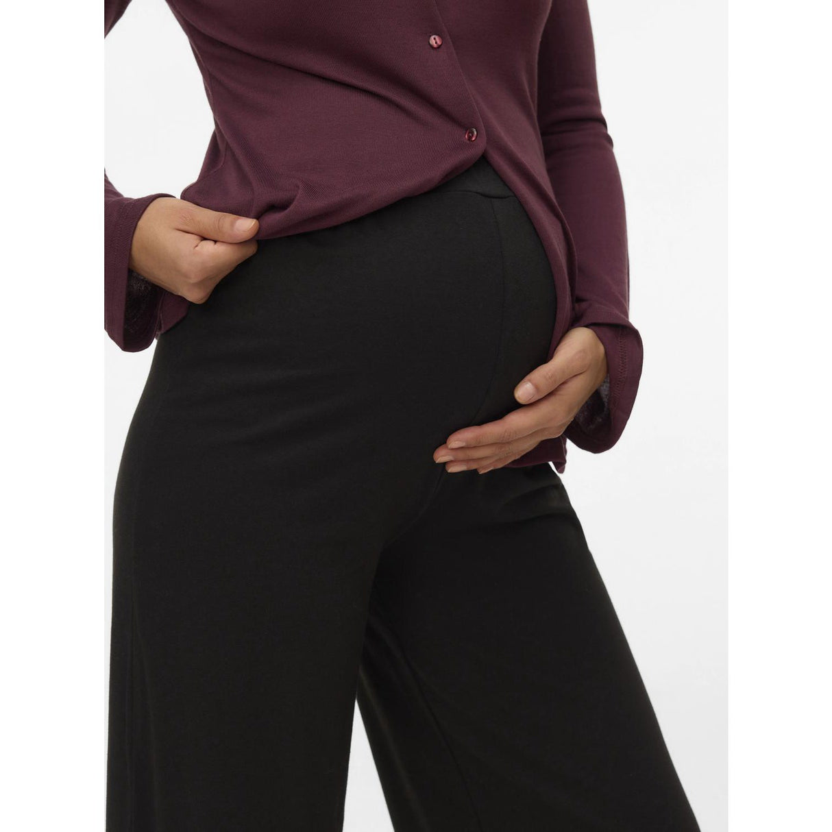 Mama;licious Black Mlamila Wide Jrs Pants Hw Noos