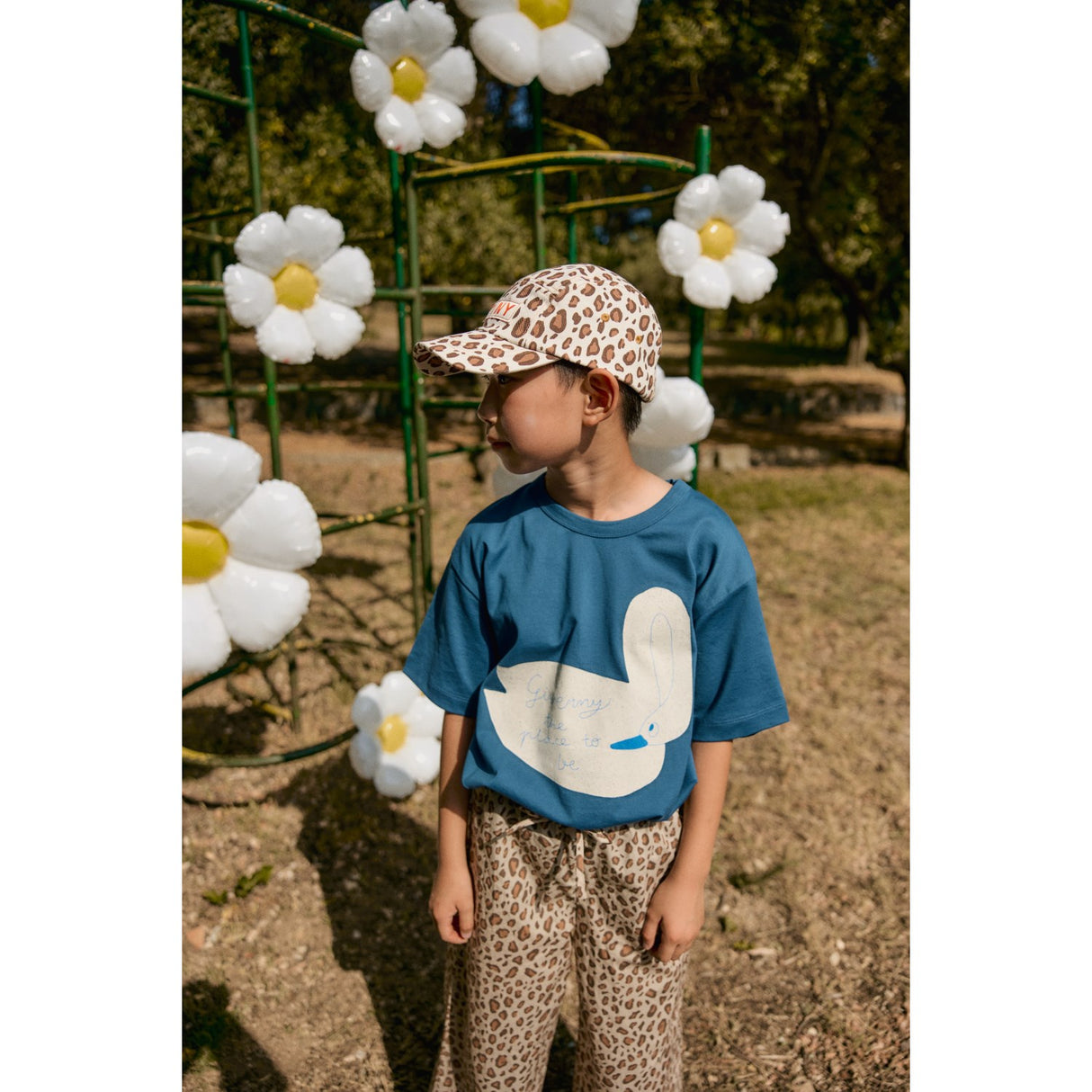 TinyCottons Off-White Animal Print Cap