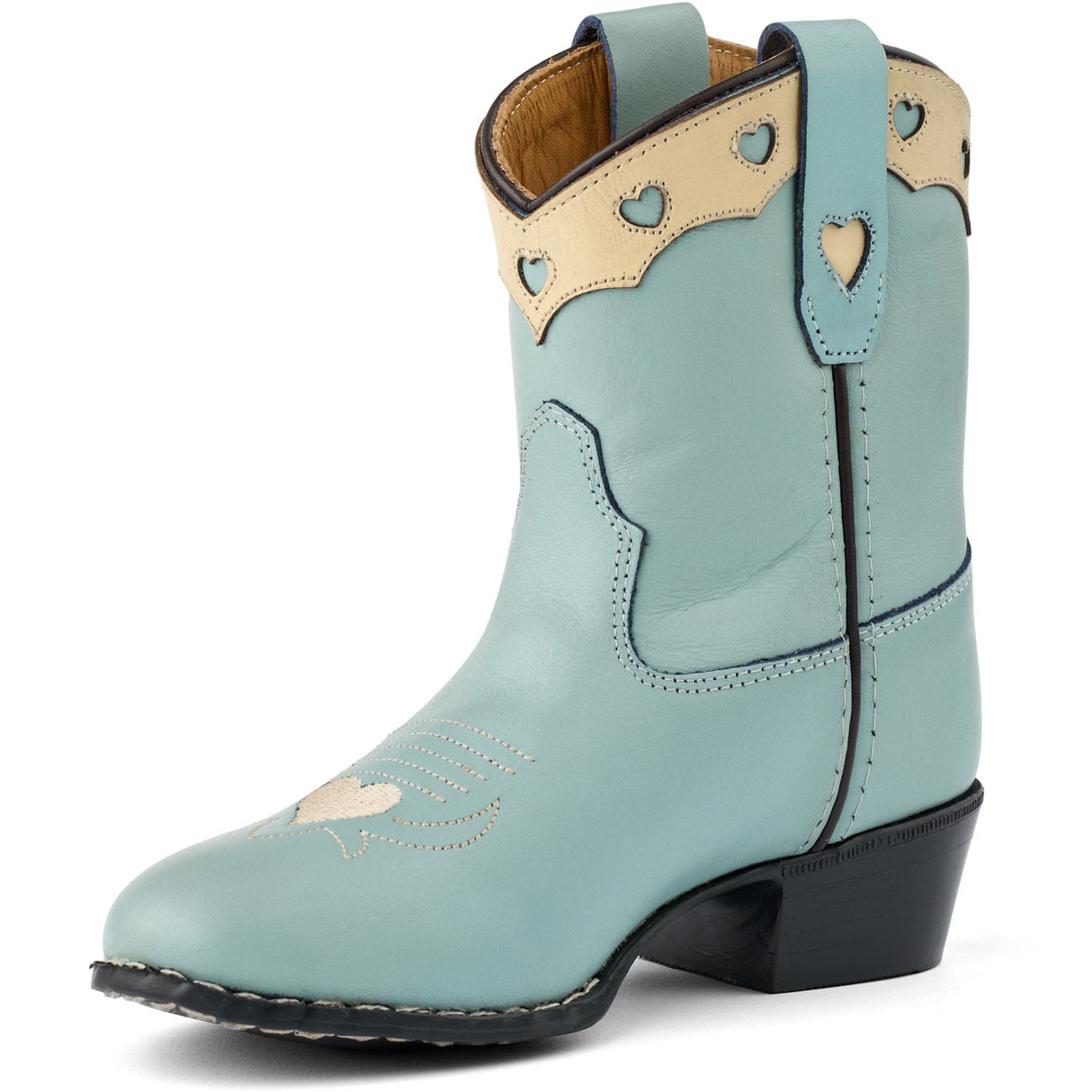 COPENHAGEN COLORS Dusty Blue Leather Limited Cowboy Boot Low - Dove