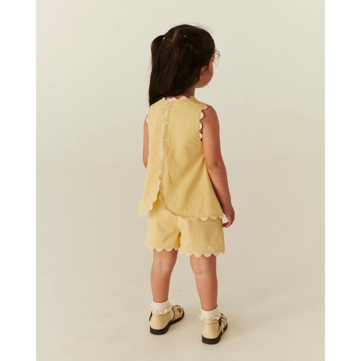 COPENHAGEN COLORS Pale Yellow Comb. Deco Top & Shorts Set