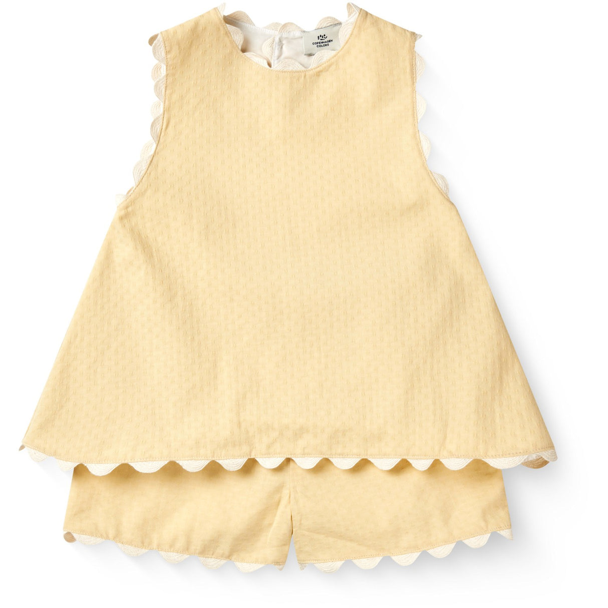 COPENHAGEN COLORS Pale Yellow Comb. Deco Top & Shorts Set