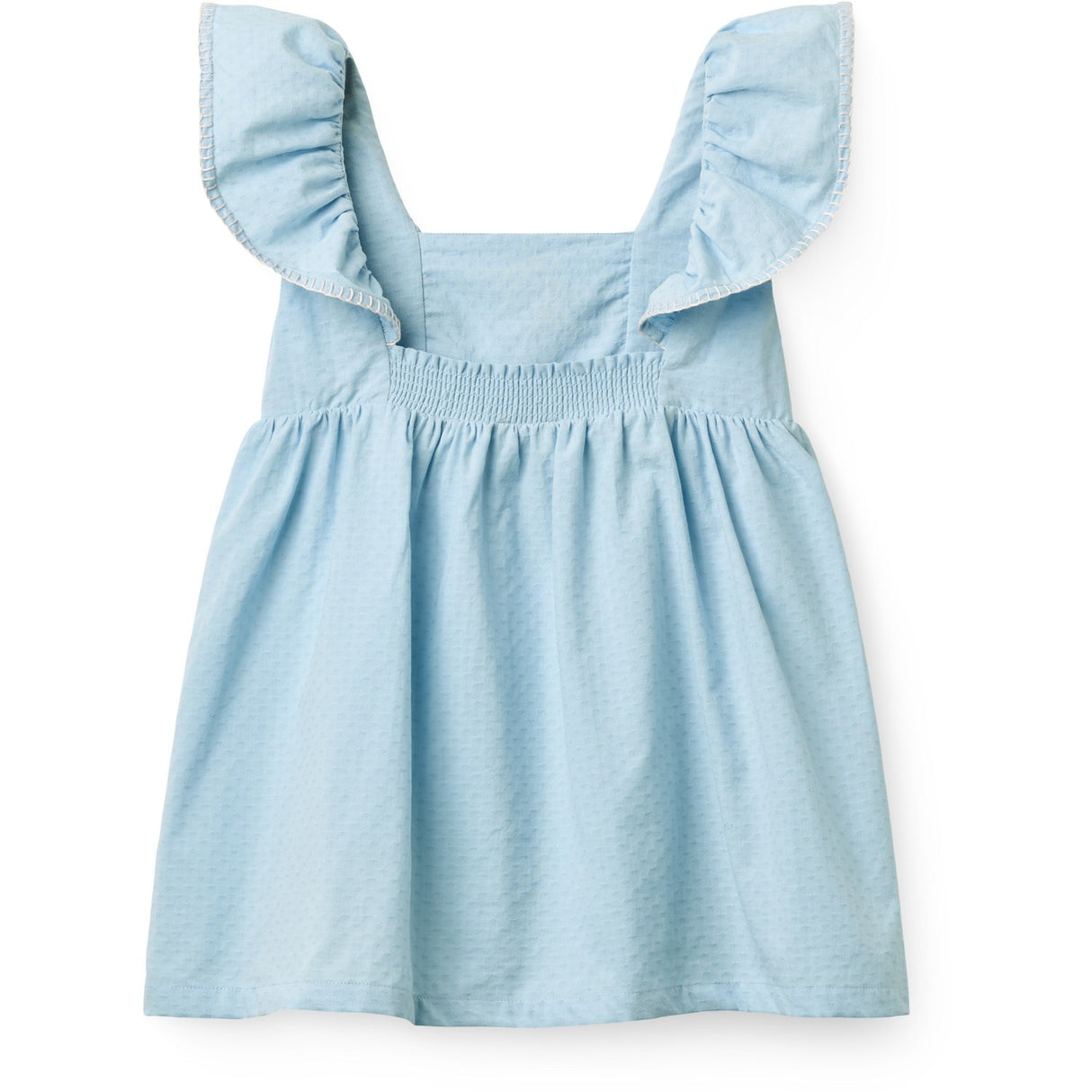 COPENHAGEN COLORS Lt. Blue Comb. Dress W. Frill & Emb.