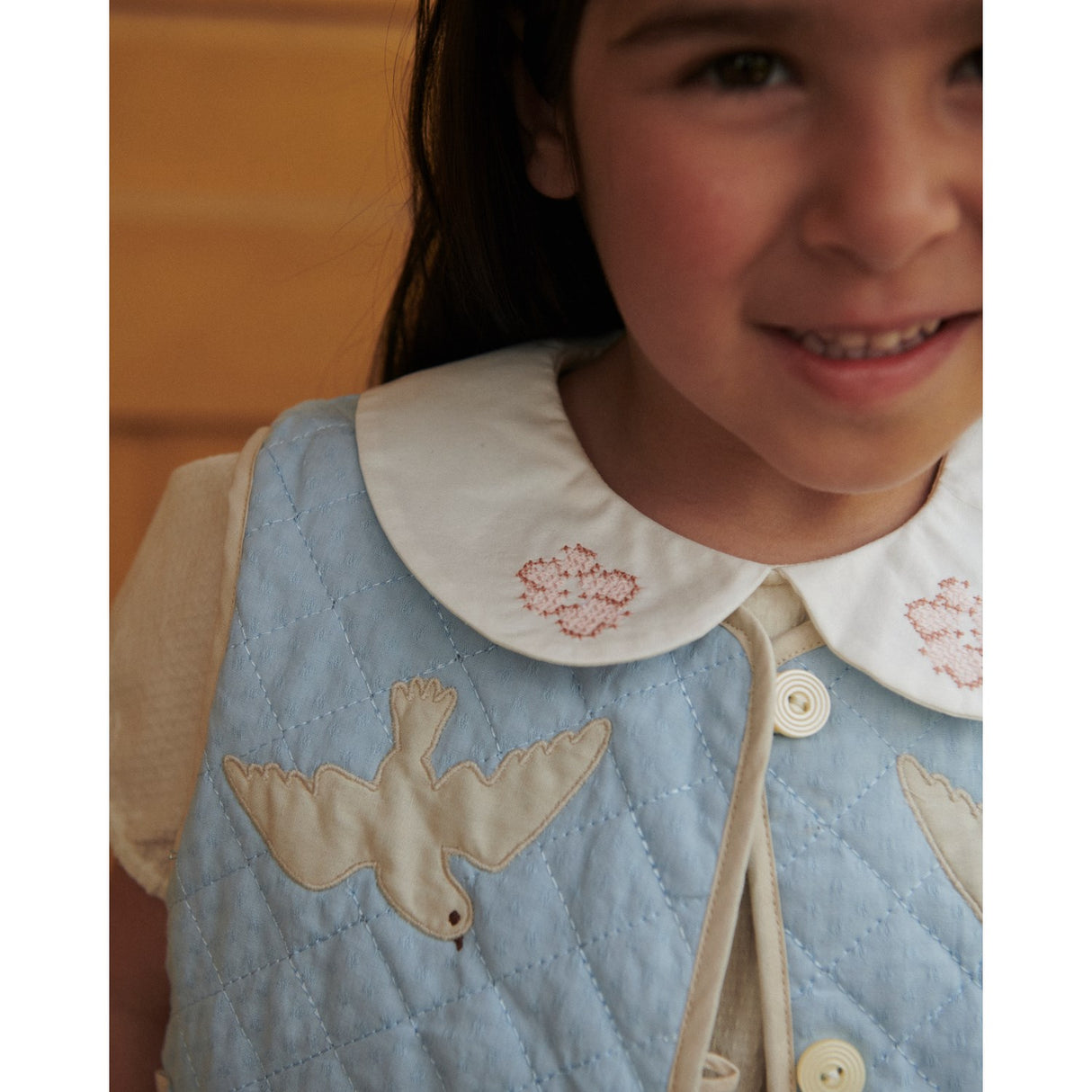 COPENHAGEN COLORS Lt. Blue Comb. Quilted Vest