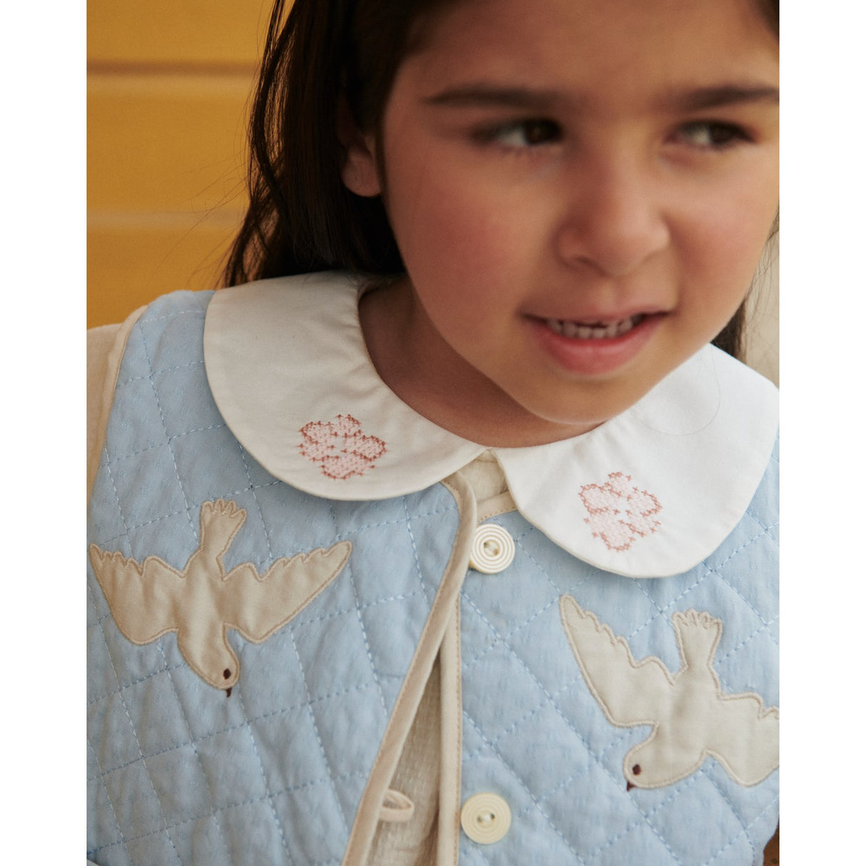 COPENHAGEN COLORS Lt. Blue Comb. Quilted Vest