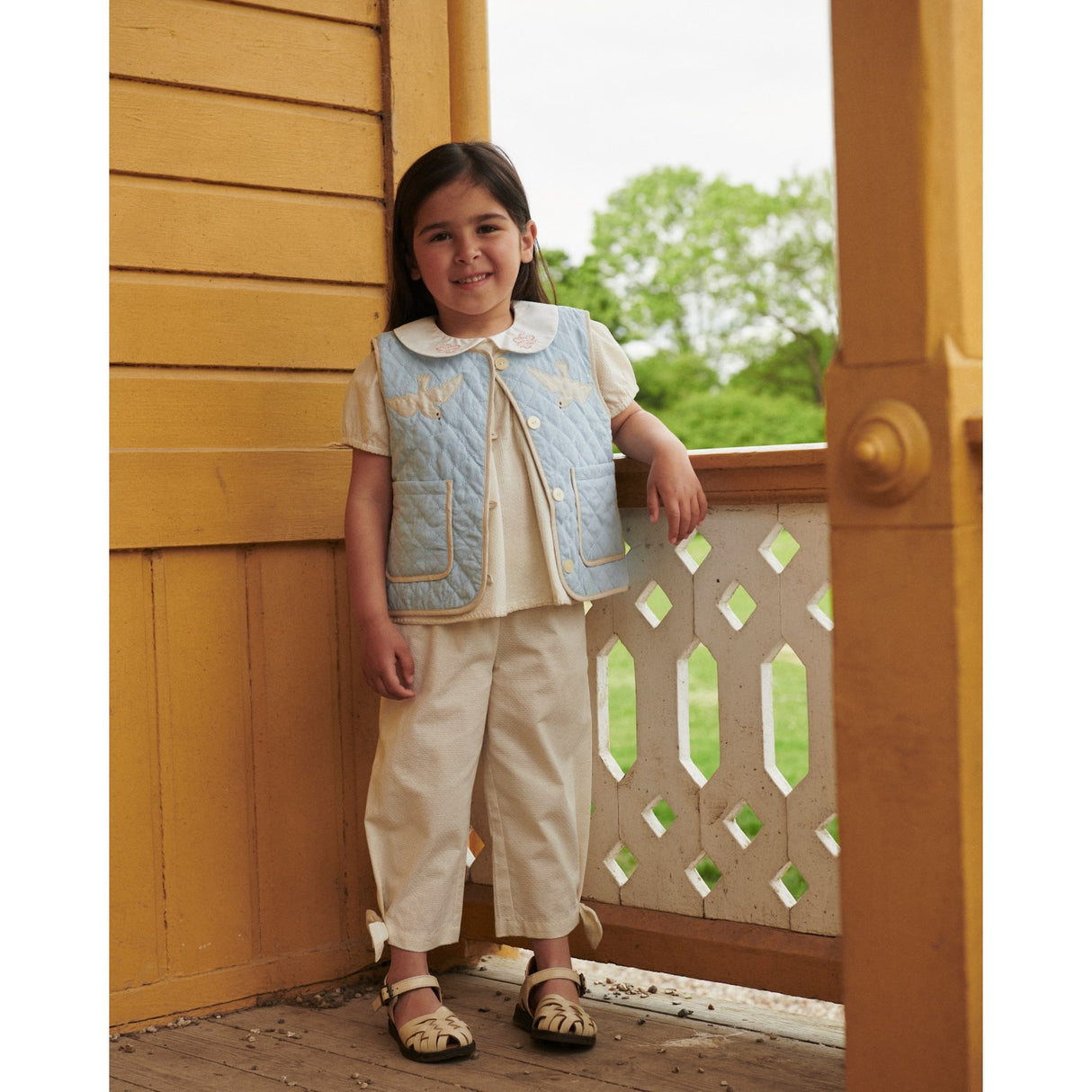 COPENHAGEN COLORS Lt. Blue Comb. Quilted Vest