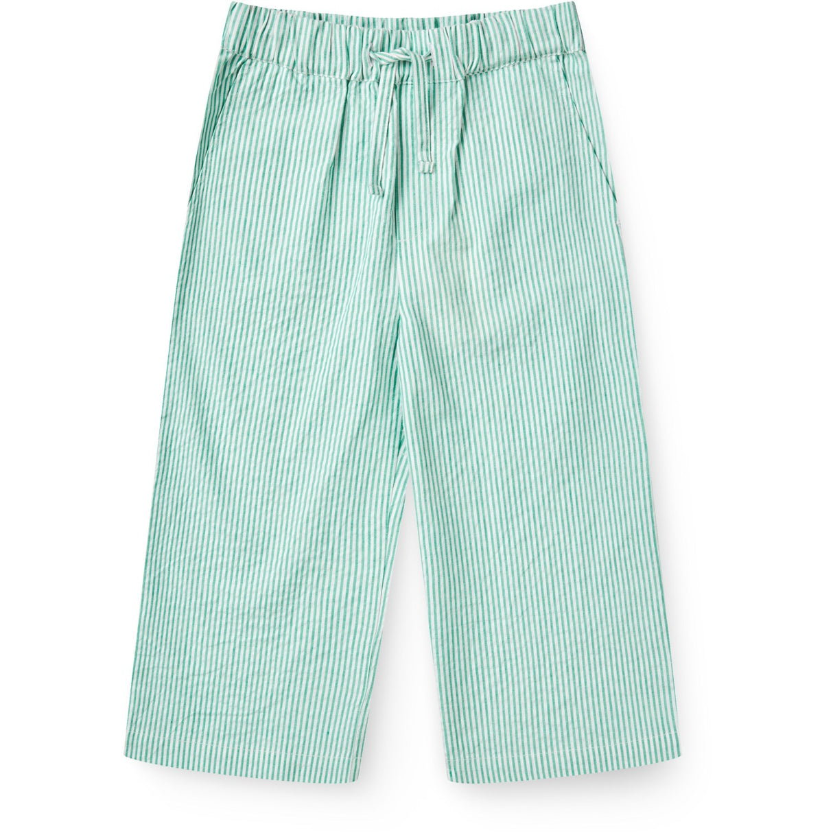 COPENHAGEN COLORS Sharp Green W Cream Stripe Seersucker Pajama Pants
