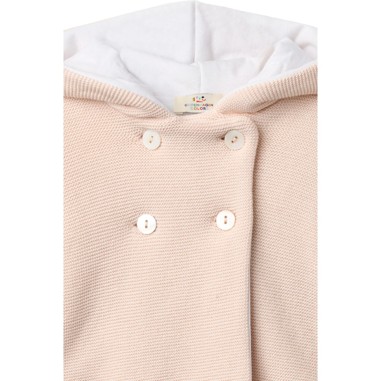COPENHAGEN COLORS Soft Pink W Cream Cotton Baby Jacket W. Hood