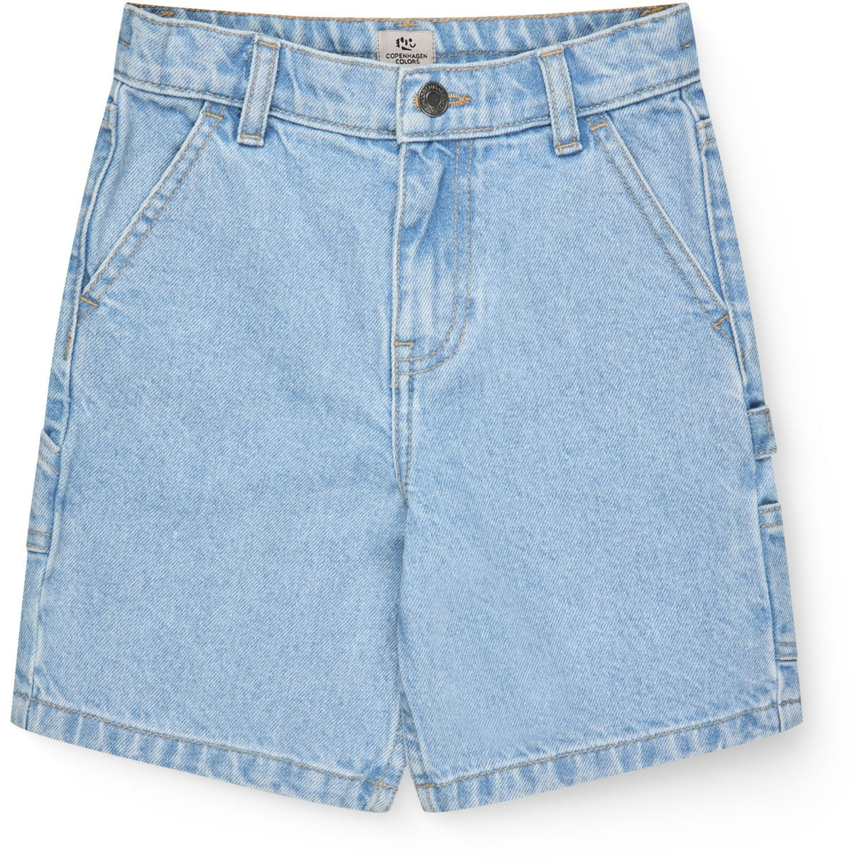 COPENHAGEN COLORS Lt Blue Indigo Washed Denim Cargo Shorts