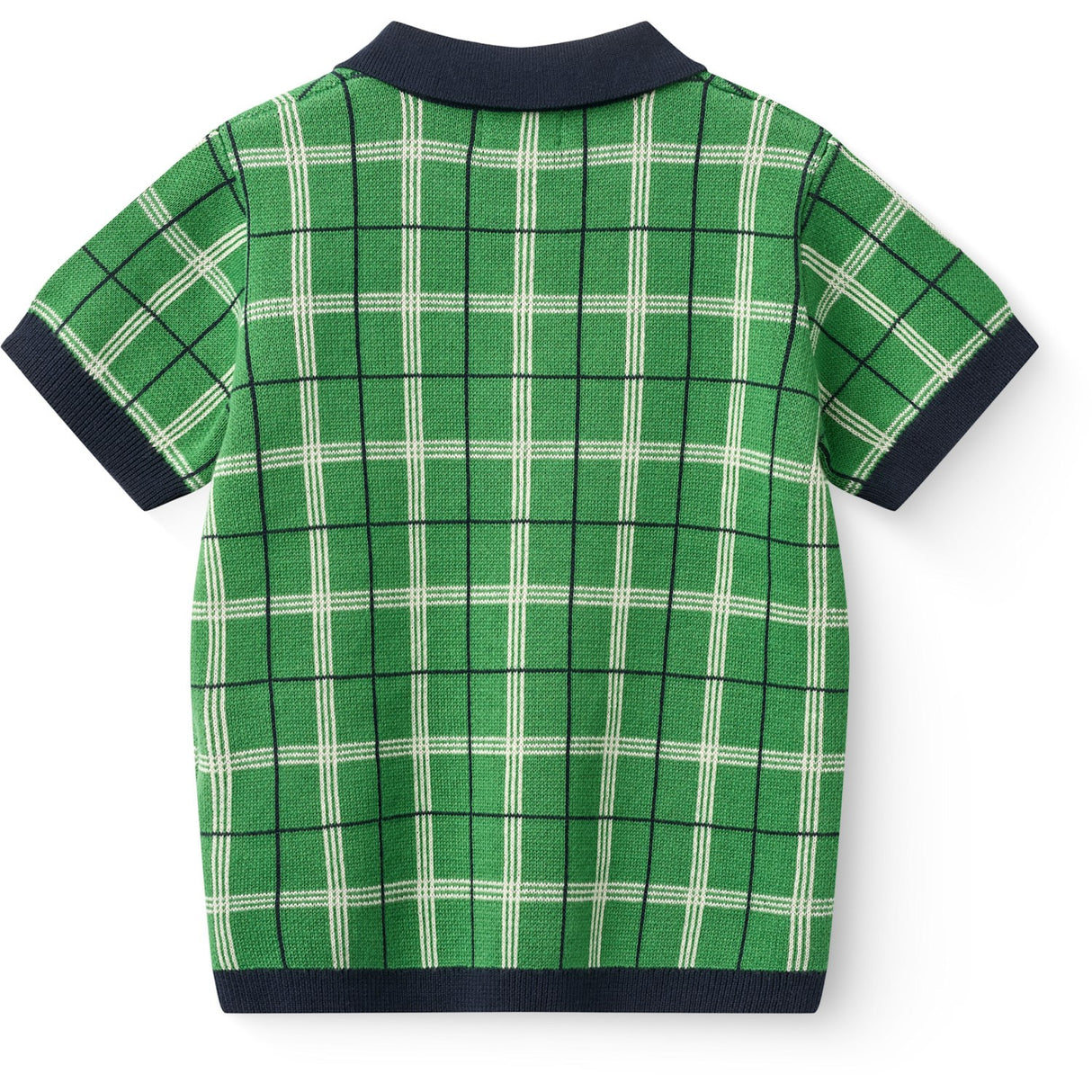 COPENHAGEN COLORS Green Comb. Knitted Checkered Polo