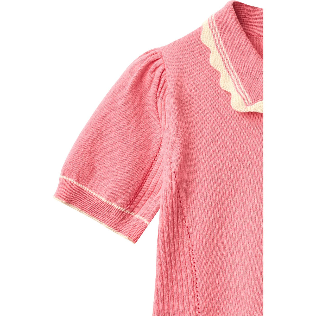 COPENHAGEN COLORS Pink Comb. Knitted Peplum Blouse