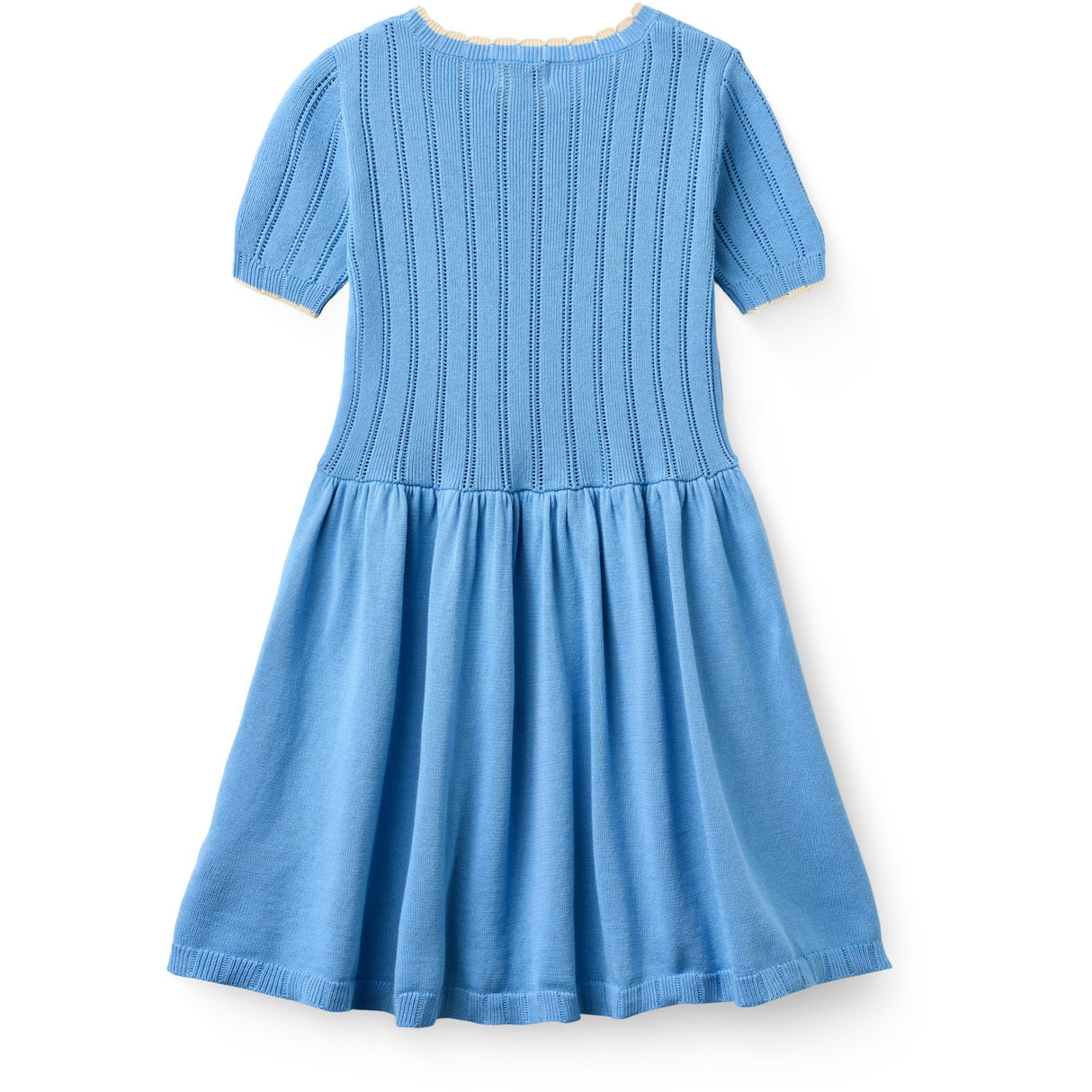COPENHAGEN COLORS Sky Blue Comb Knitted Pointelle Dress