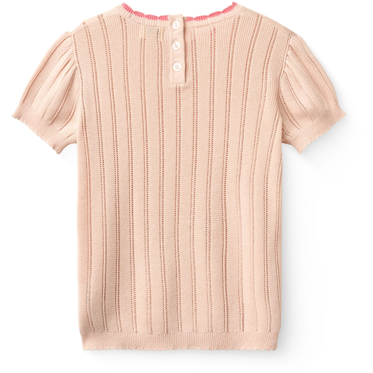 COPENHAGEN COLORS Dusty Rose Knitted Pointelle Ss Blouse