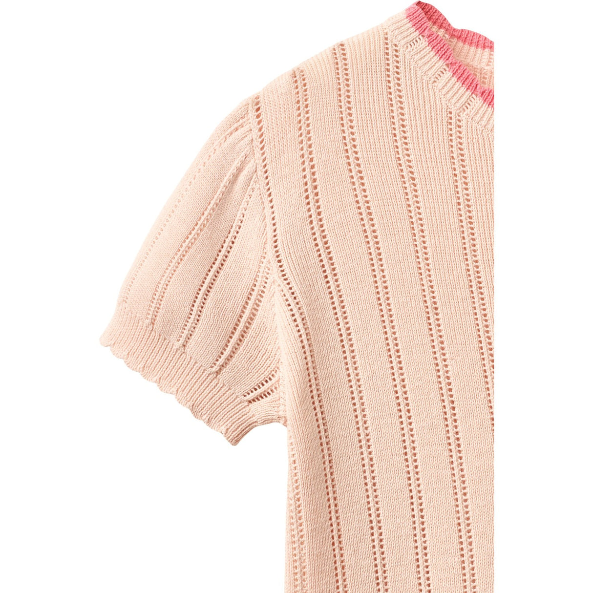 COPENHAGEN COLORS Dusty Rose Knitted Pointelle Ss Blouse