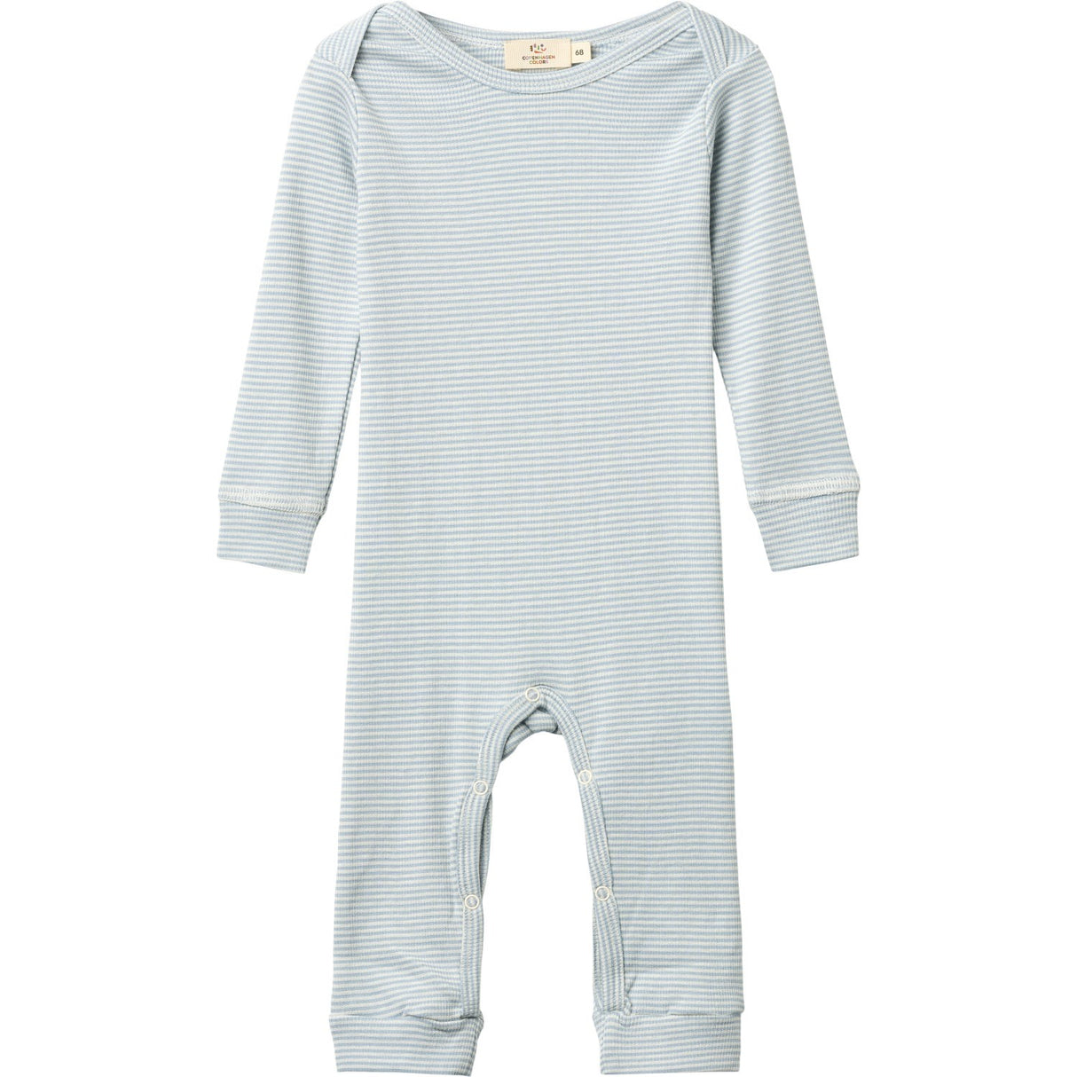COPENHAGEN COLORS Dusty Blue/Cream Stripe Modal Full Body Romper