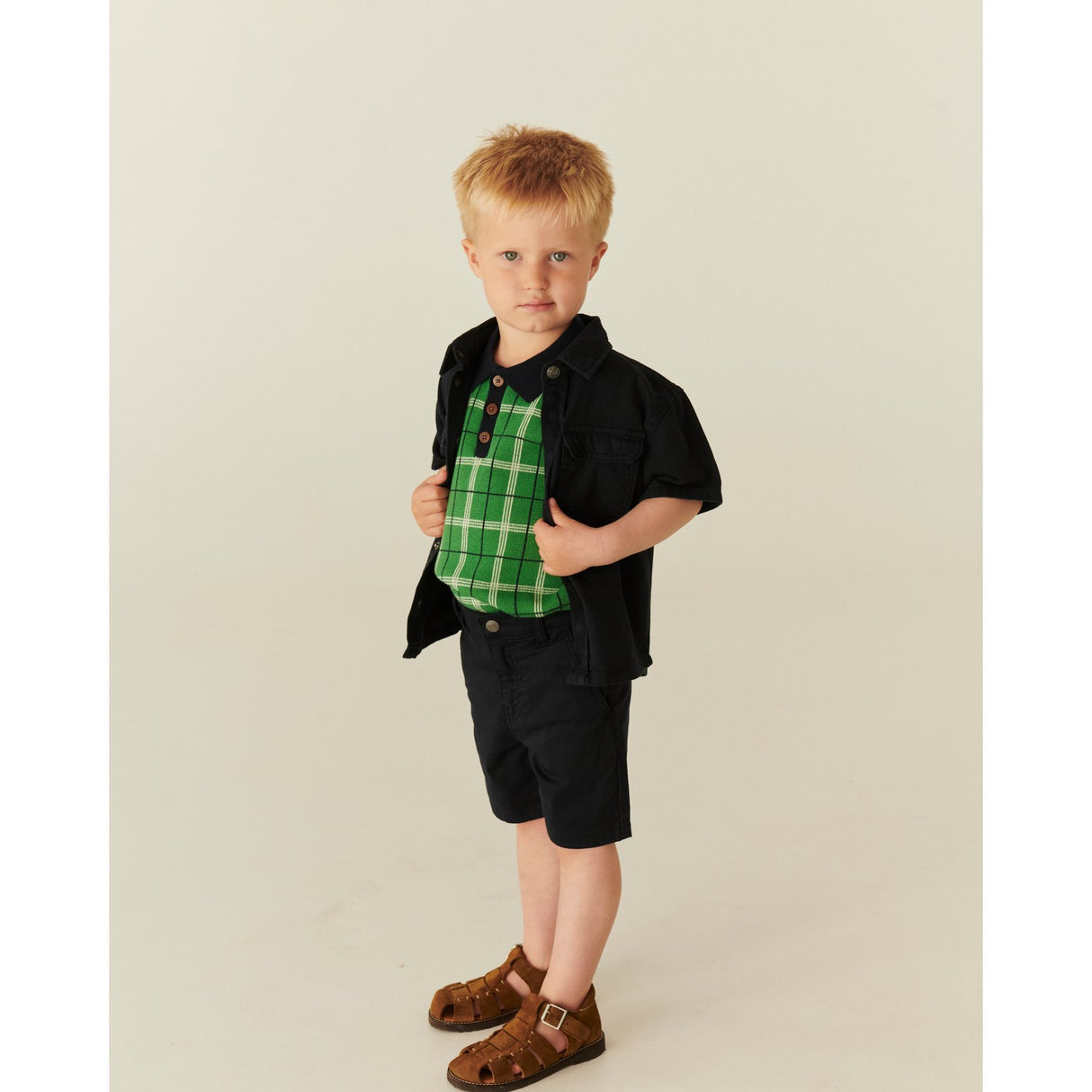 COPENHAGEN COLORS Navy Twill Shorts W. Cuff