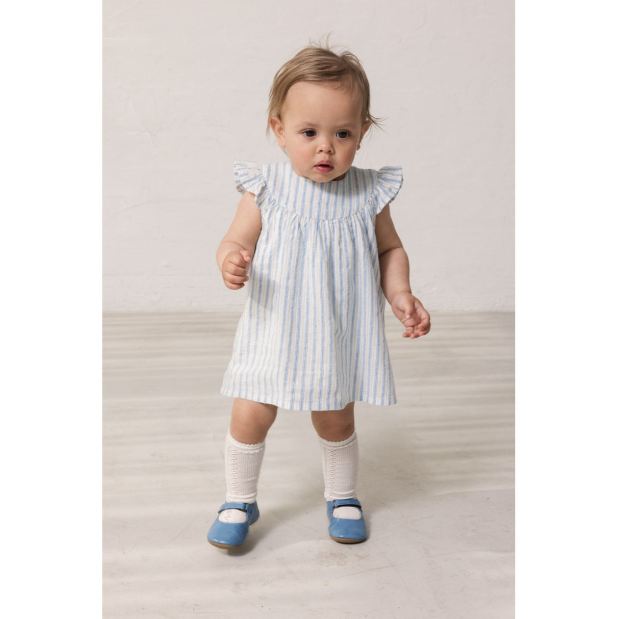 MarMar Cotton Linen Surf Blue Stripe Dhana B Dress