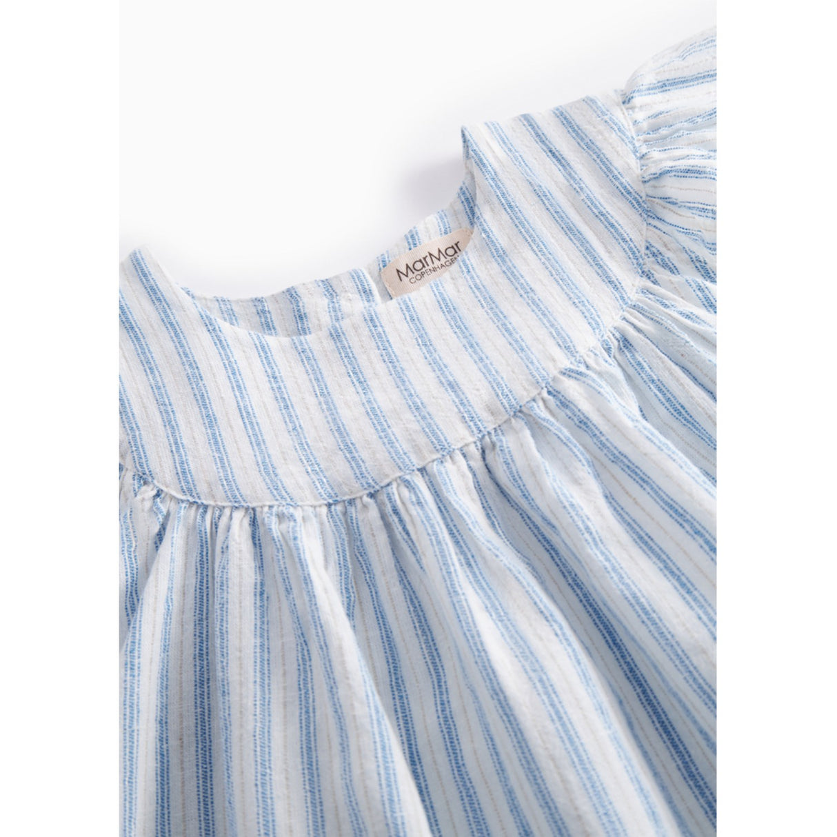 MarMar Cotton Linen Surf Blue Stripe Dhana Dress
