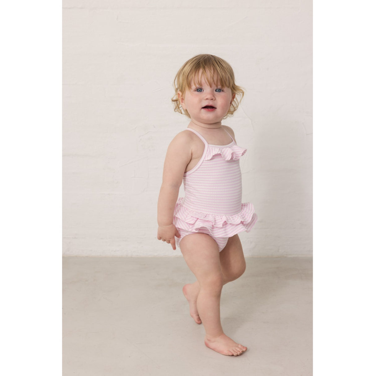 MarMar Seersucker Swim Pink Stripe Swinnie Bathing Suit