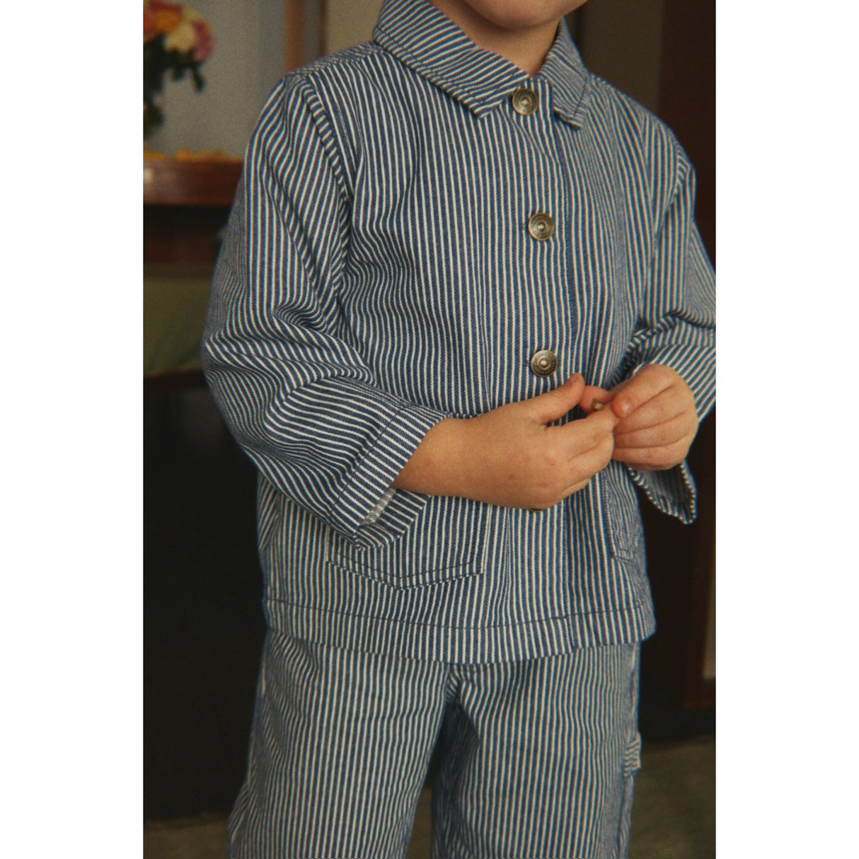 Konges Sløjd Blue Stripe Luc Shirt Jacket Gots