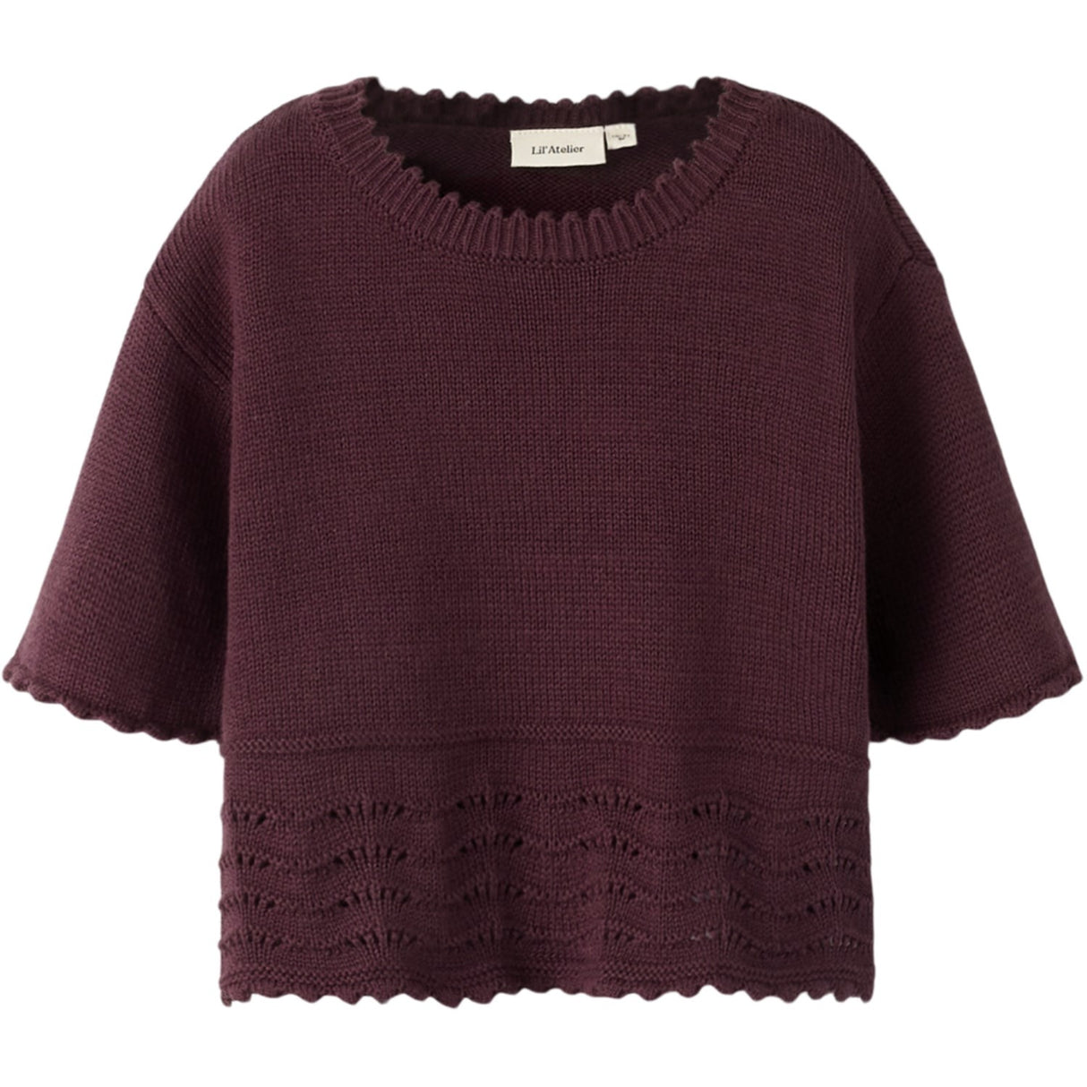 Lil'Atelier Catawba Grape Nmflola Ss Knit Top Lil