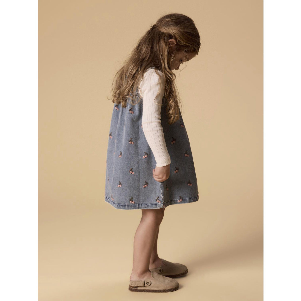 Lil'Atelier Medium Blue Denim Cherry Nmfdeva Dnm Emb Spencer 2024-Es Lil