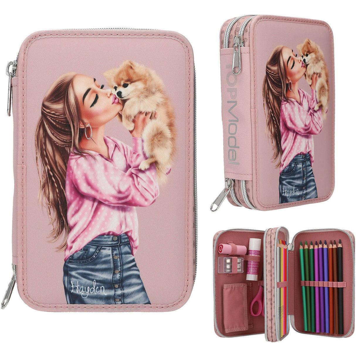 TOPModel Dots Double Pencil Case
