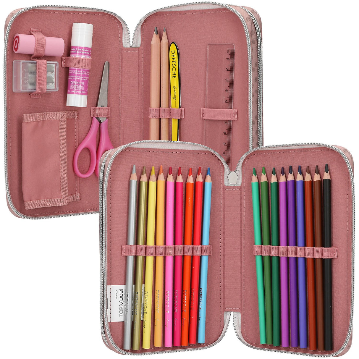 TOPModel Dots Double Pencil Case