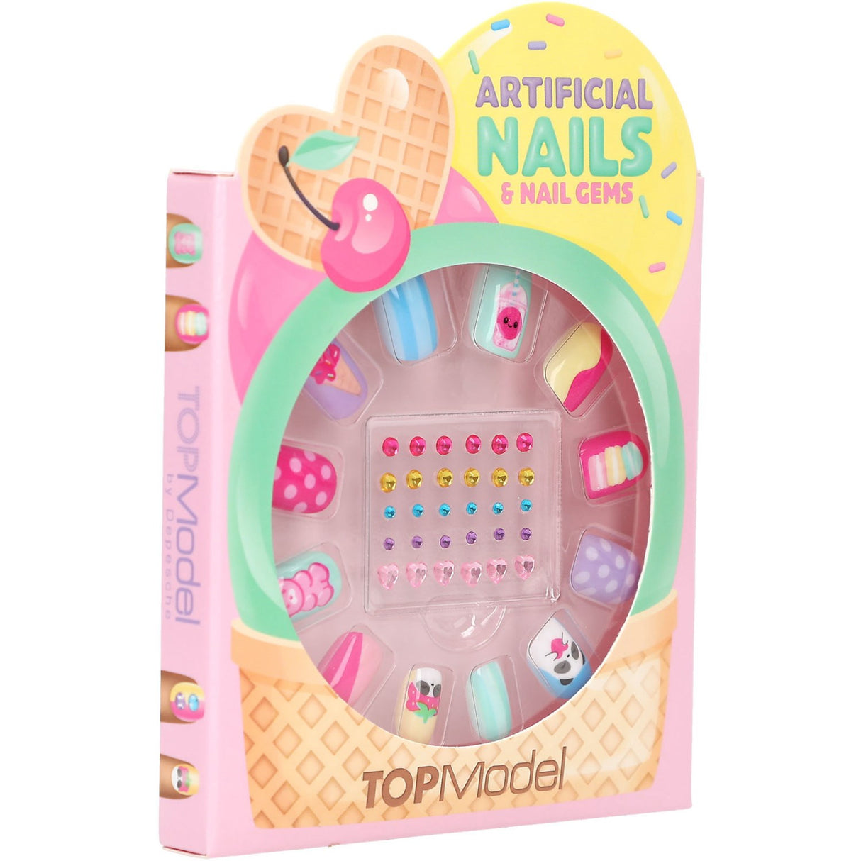 TOPModel Candy Glam Artificial Nails And Deco Stone Set