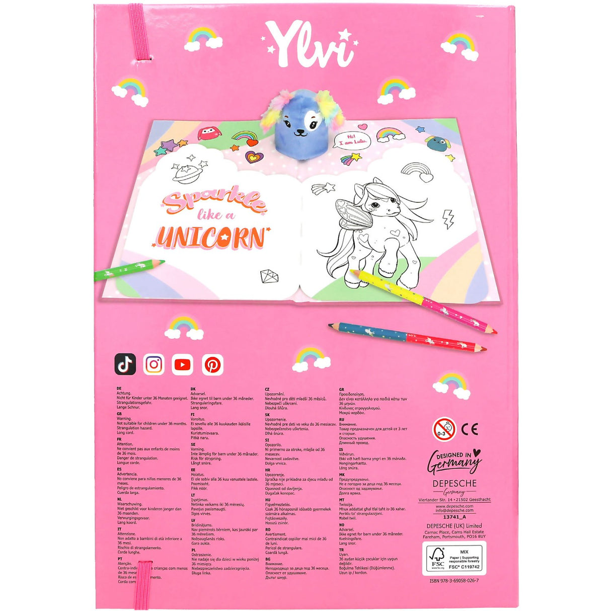 Ylvi Unicorn Fun Colouring Book