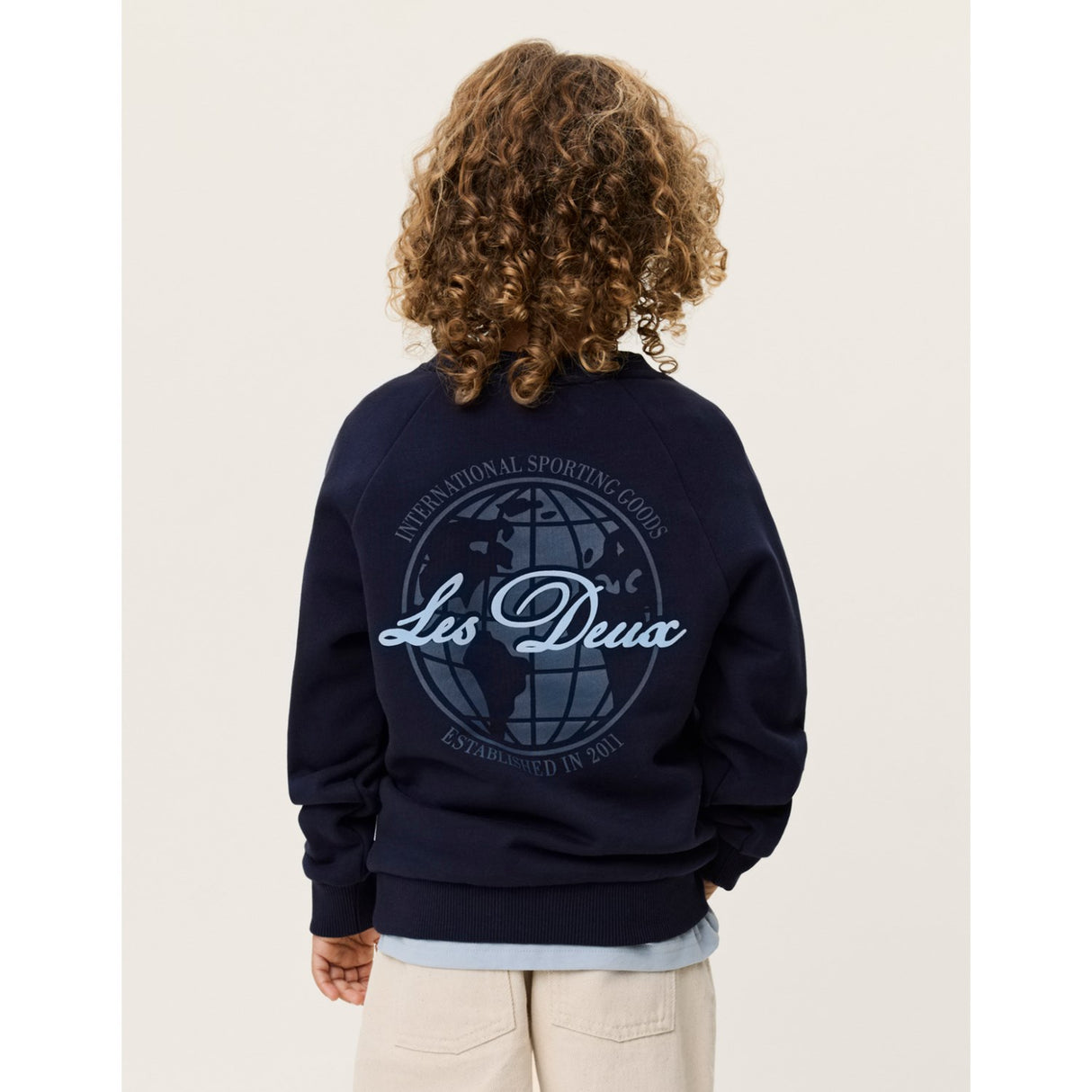 Les Deux Kids Dark Navy Globe Sweatshirt