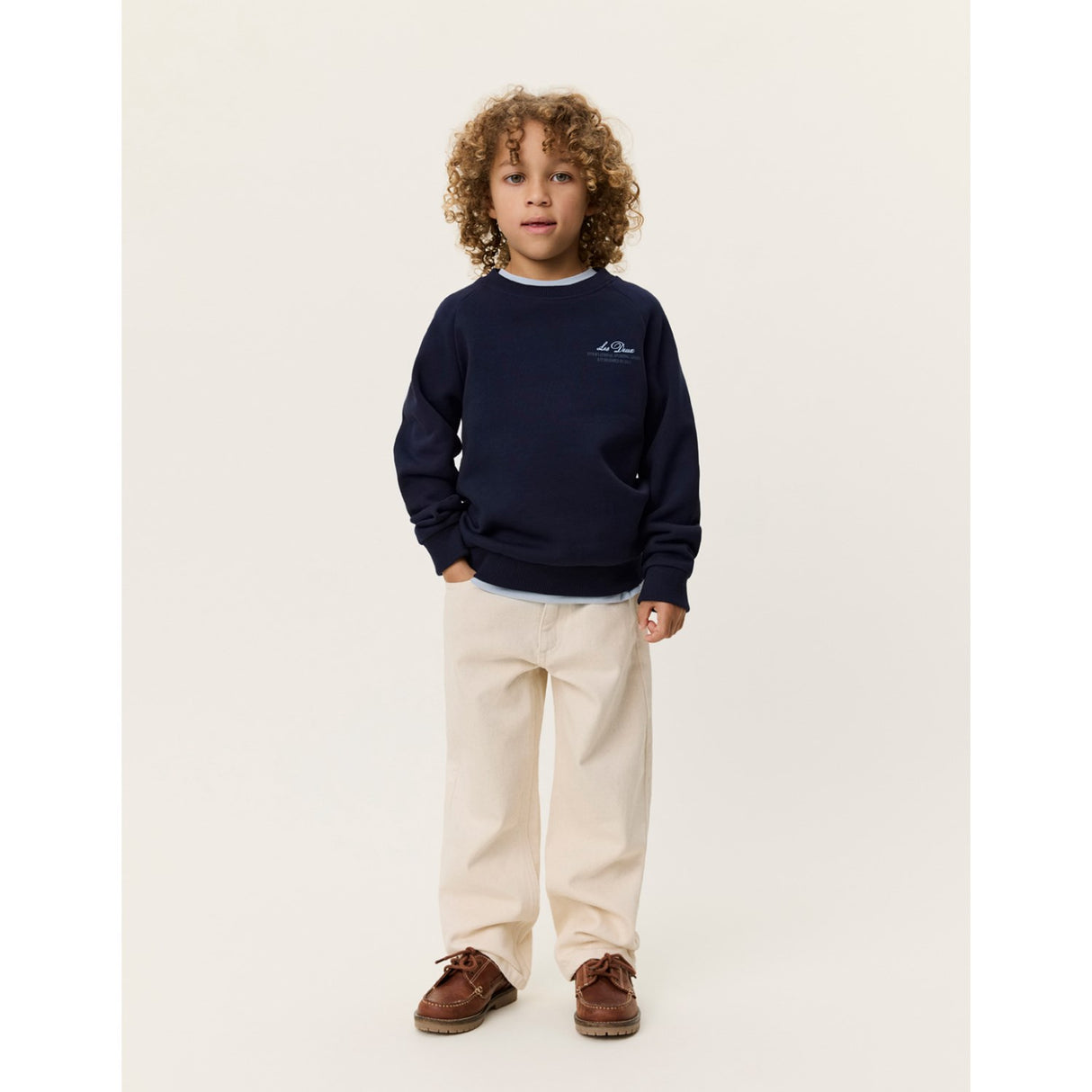 Les Deux Kids Dark Navy Globe Sweatshirt