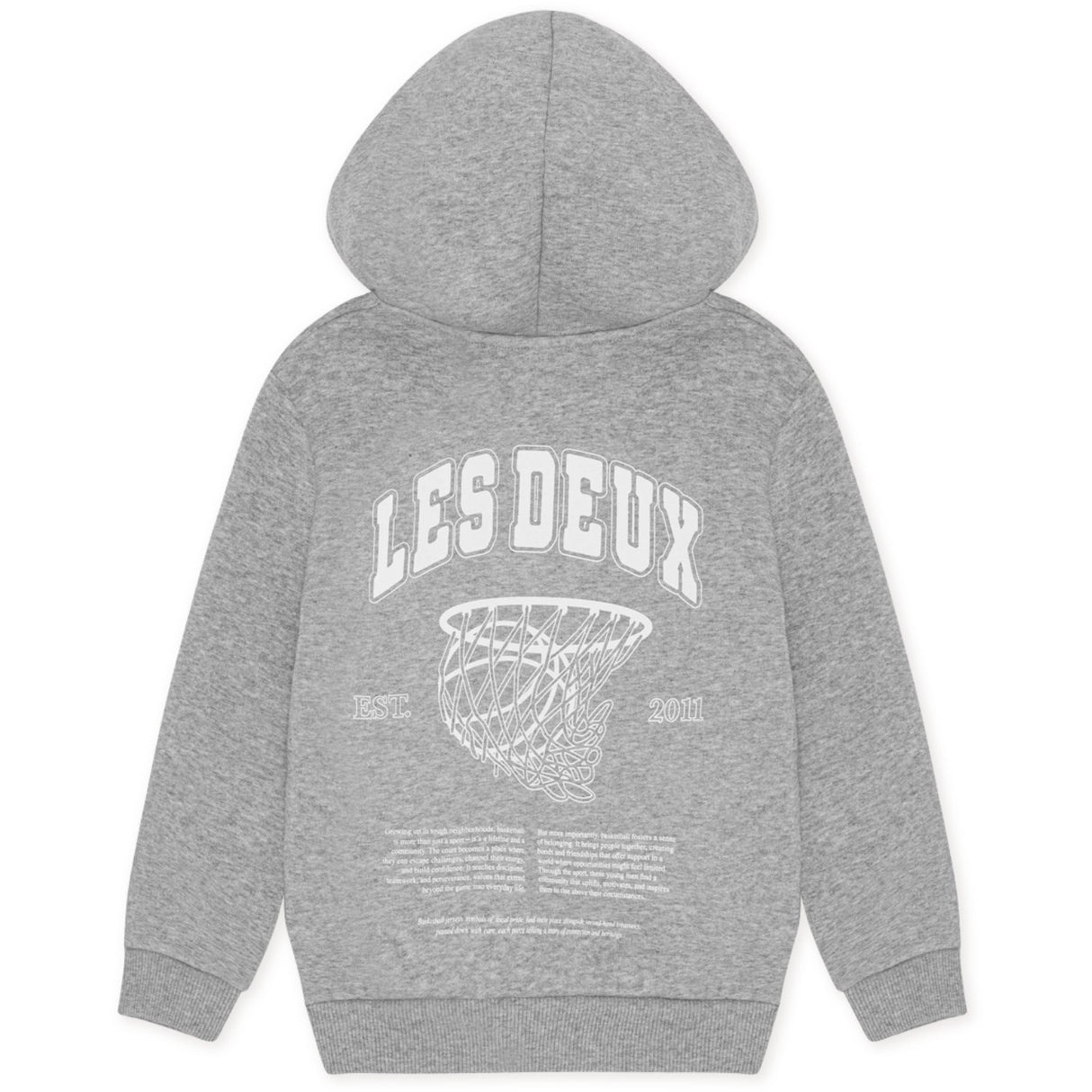 Les Deux Kids Grey Melange Hoop Hoodie
