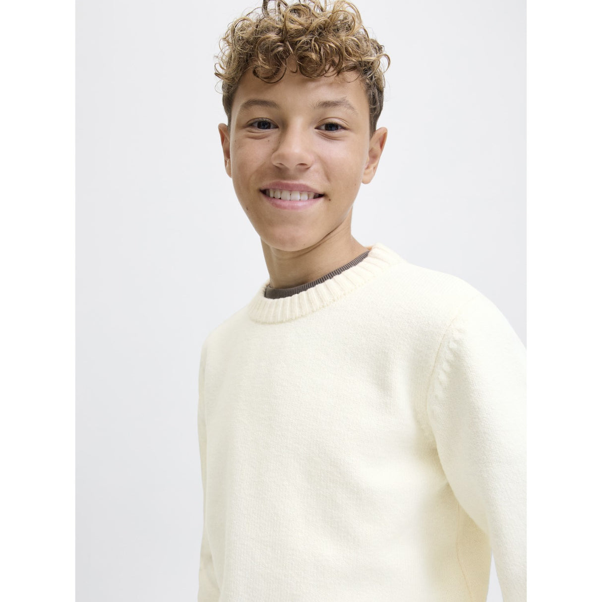 Jack & Jones Junior Sea Salt Jornorrebro Knit Crew Neck Ln Jnr
