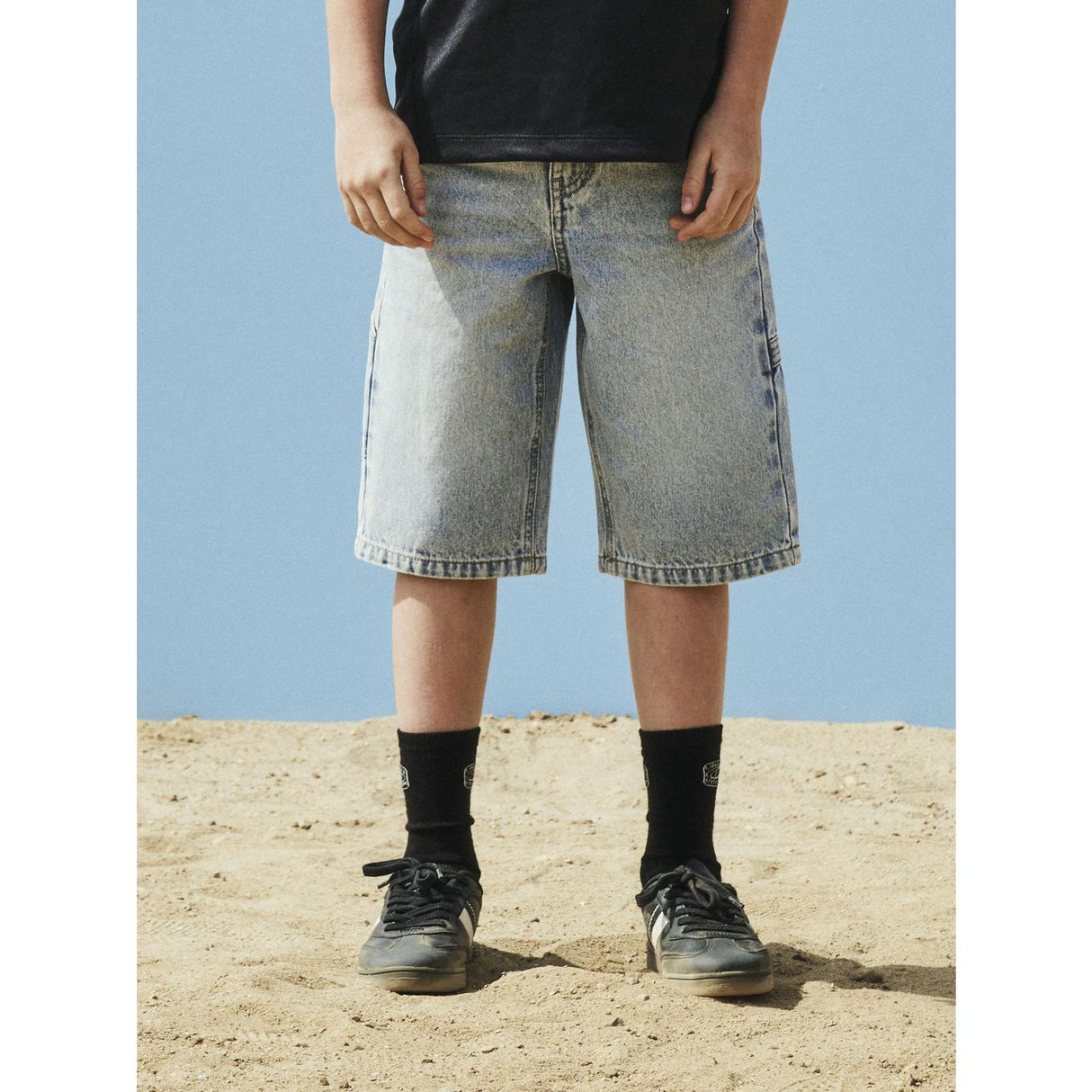 Name It Light Blue Bleached Denim Nkmryan Dnm Bermuda 3800-Im Noos
