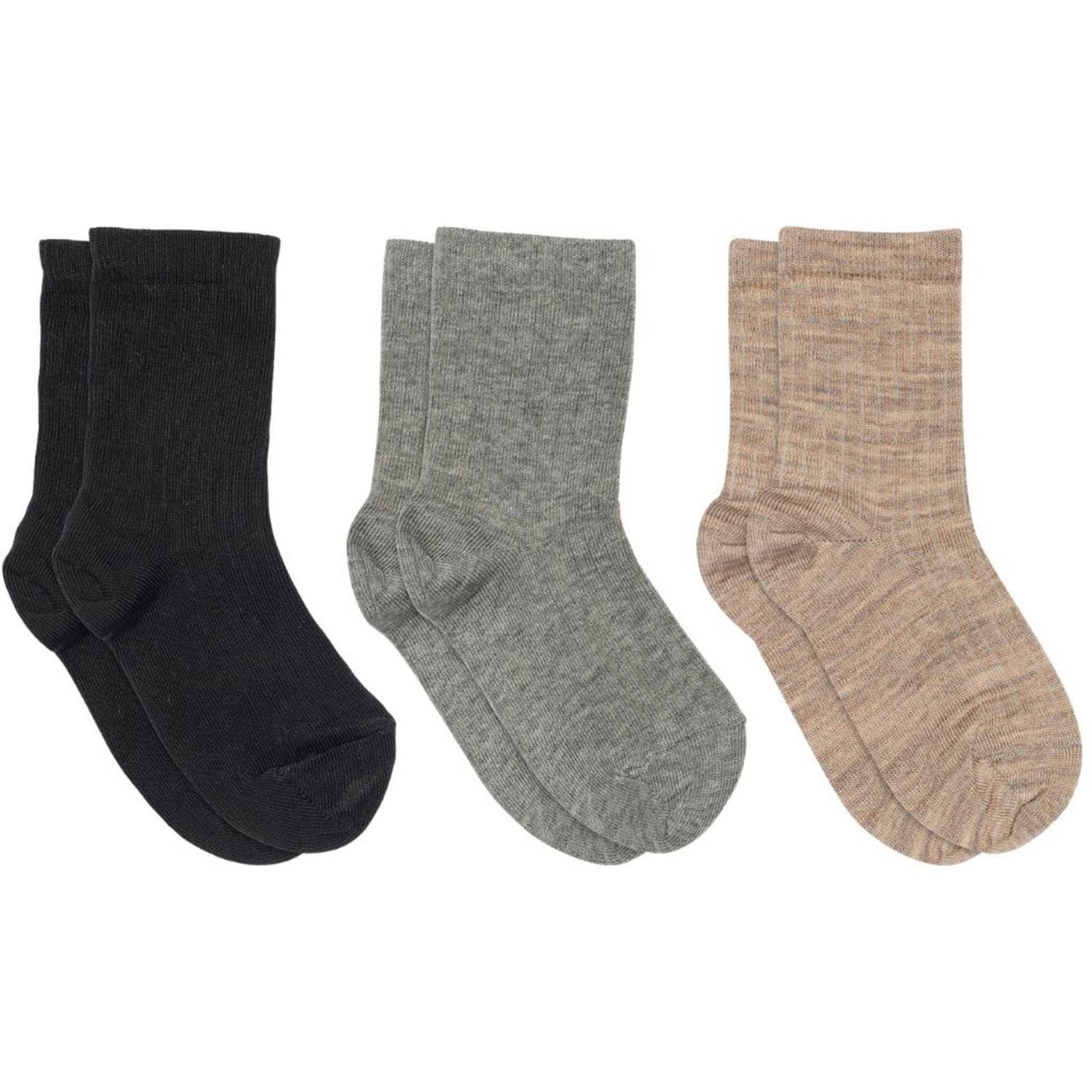 Mp Danmark Black Cotton Rib Socks - 3-pack