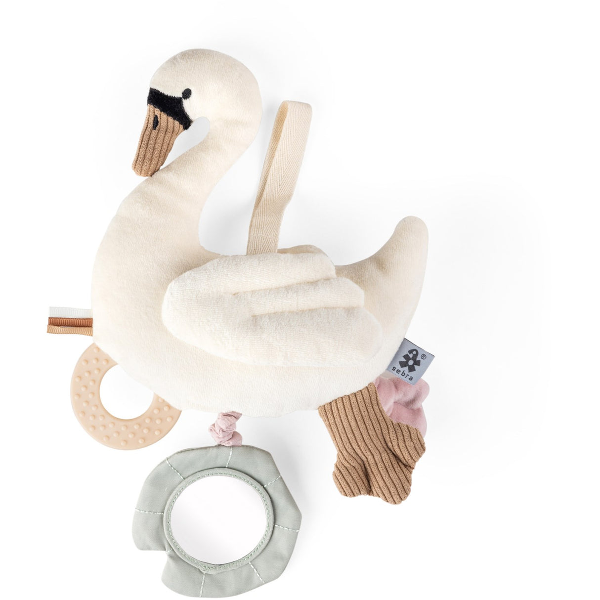 Sebra Beige Swan Activity Hanging Toy
