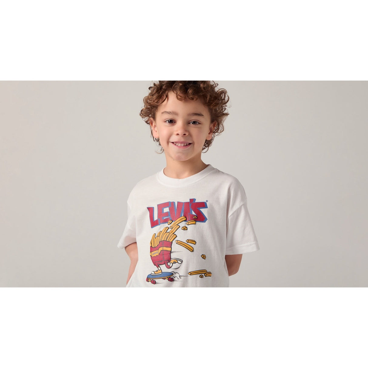 Levi's Bright White Lvb Fries On The Loose Tee
