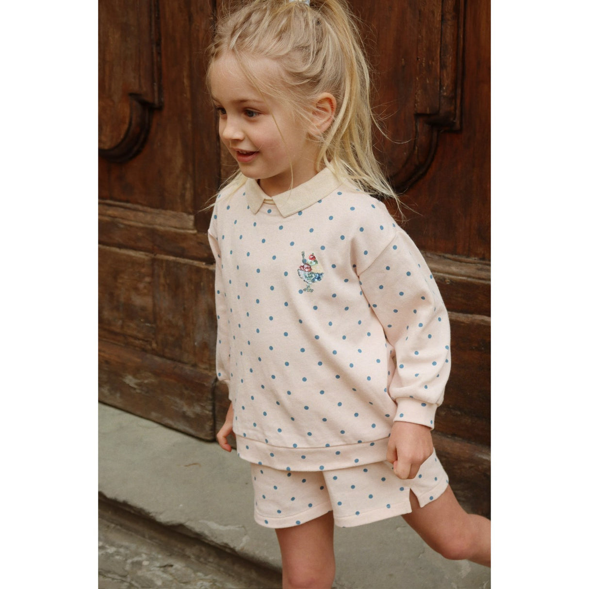 Konges Sløjd Rosewater Dot Spotty Sweat Shorts Gots